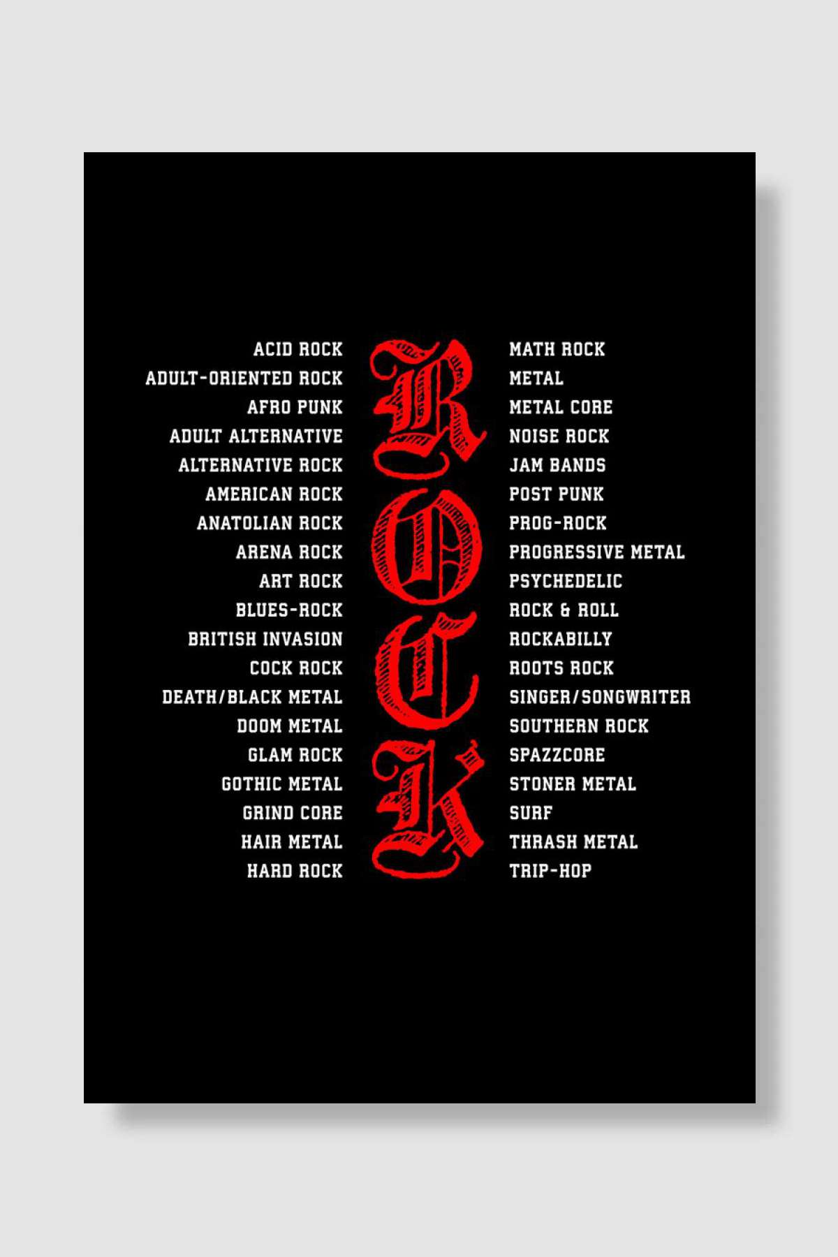 Rock Styles Müzik Poster Çerçevesiz Yüksek Kalite Müzik Afiş Duvar Poster