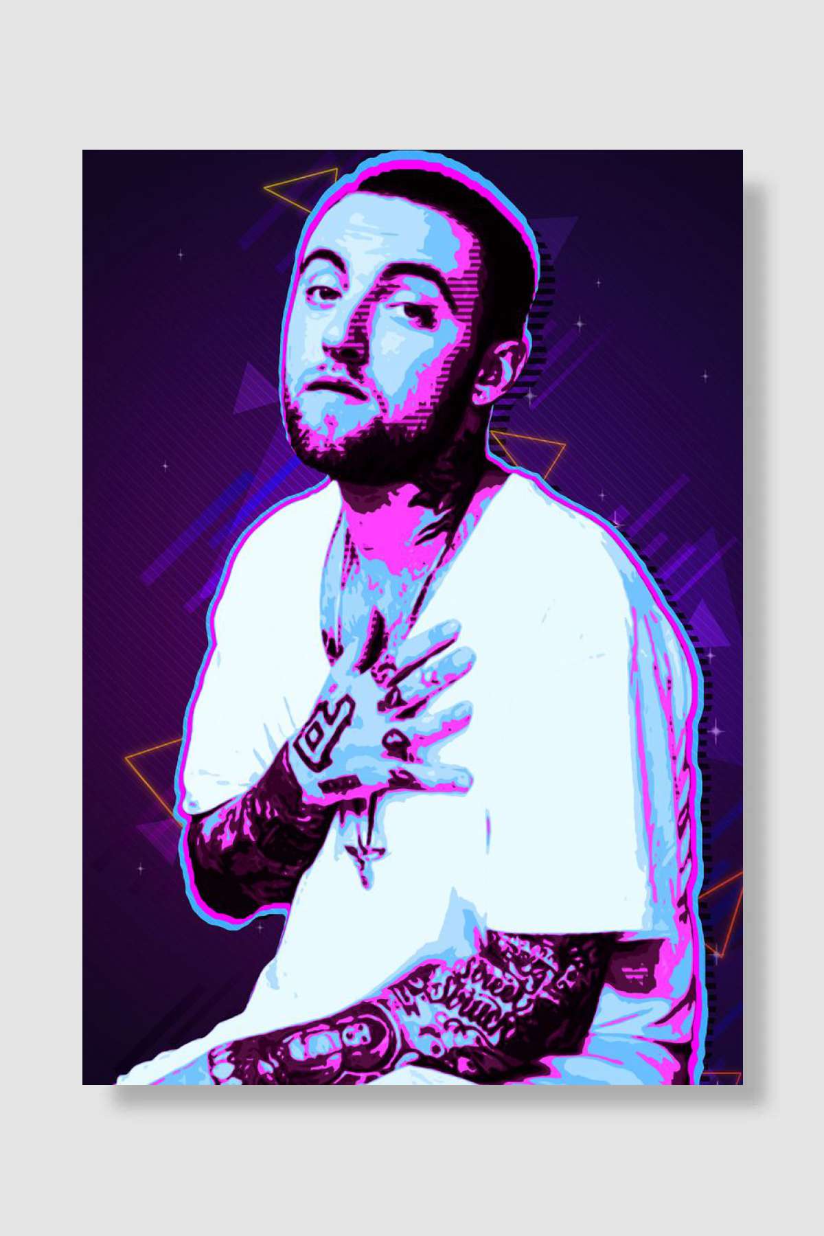 Mac Miller 80s Müzik Poster Çerçevesiz Yüksek Kalite Müzik Afiş Duvar Poster