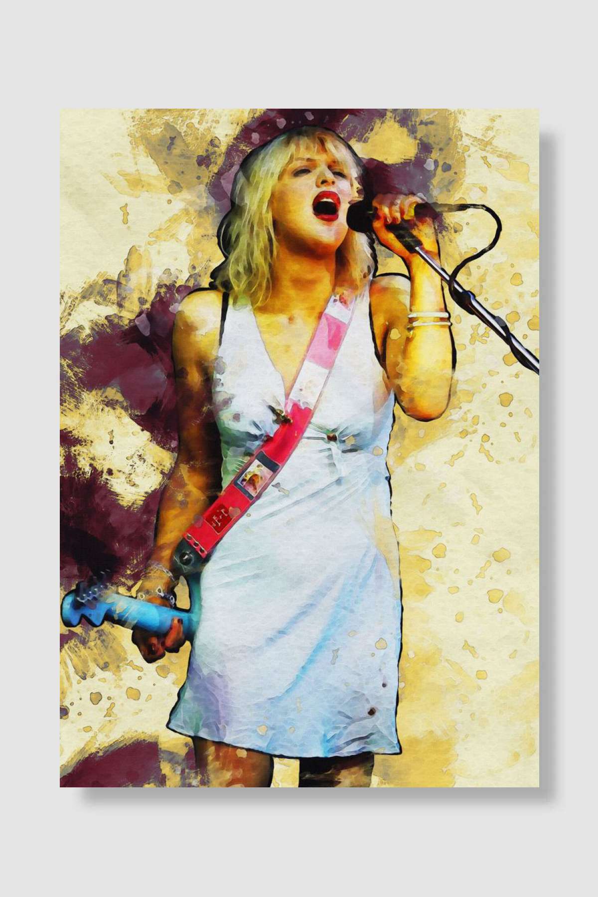 Smudge Courtney Love Müzik Poster Çerçevesiz Yüksek Kalite Müzik Afiş Duvar Poster