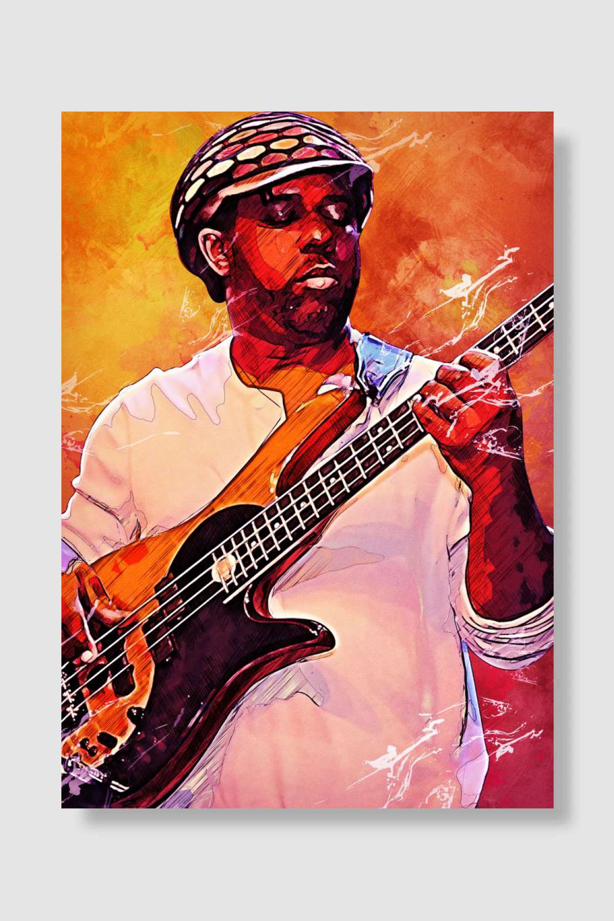 VICTOR WOOTEN Müzik Poster Çerçevesiz Yüksek Kalite Müzik Afiş Duvar Poster