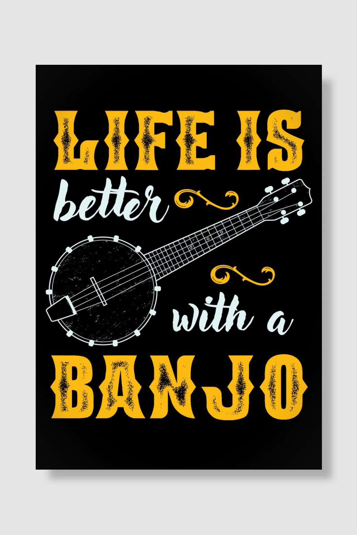 Life is Better With Bajno Müzik Poster Çerçevesiz Yüksek Kalite Müzik Afiş Duvar Poster