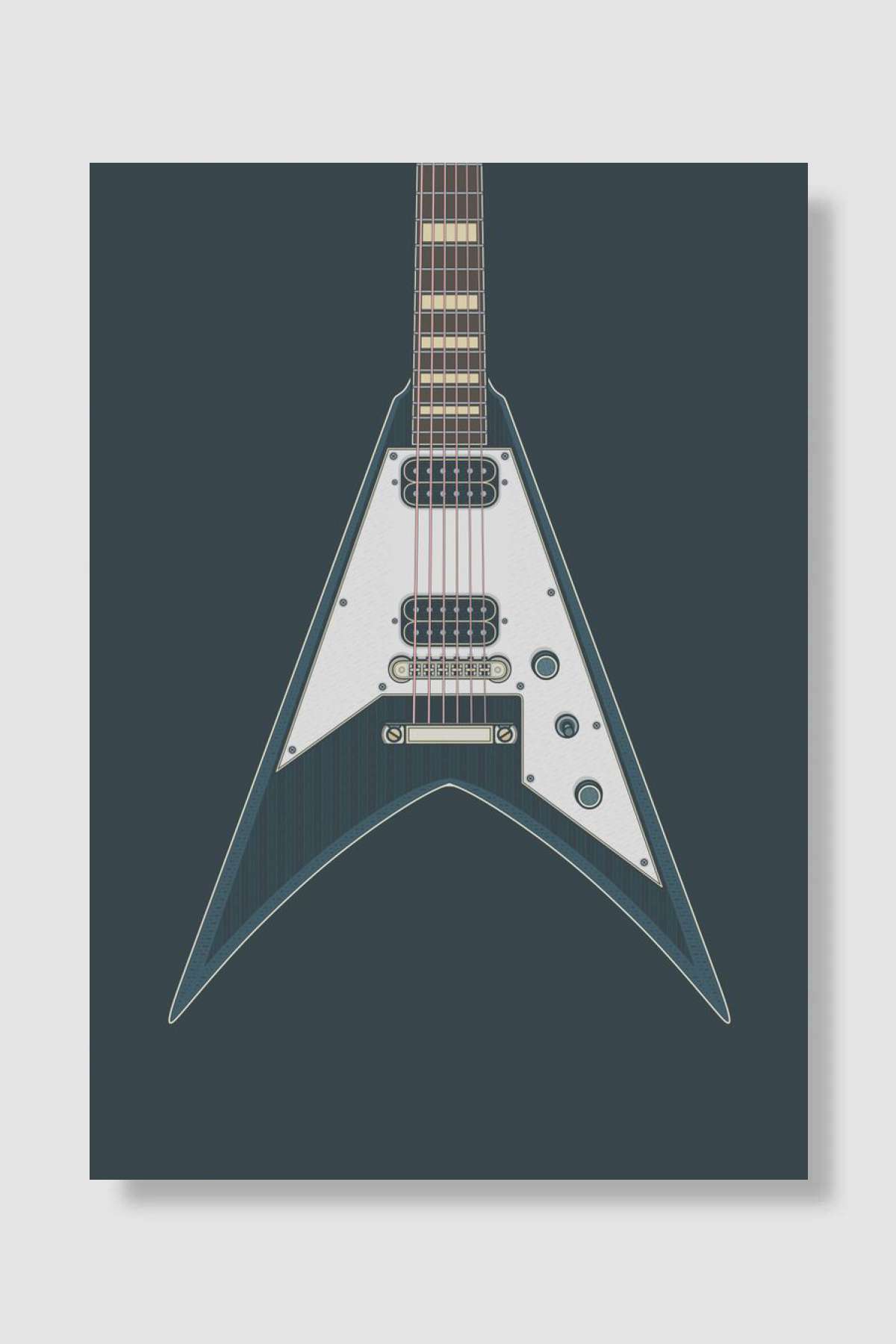 Signature V Guitar Müzik Poster Çerçevesiz Yüksek Kalite Müzik Afiş Duvar Poster