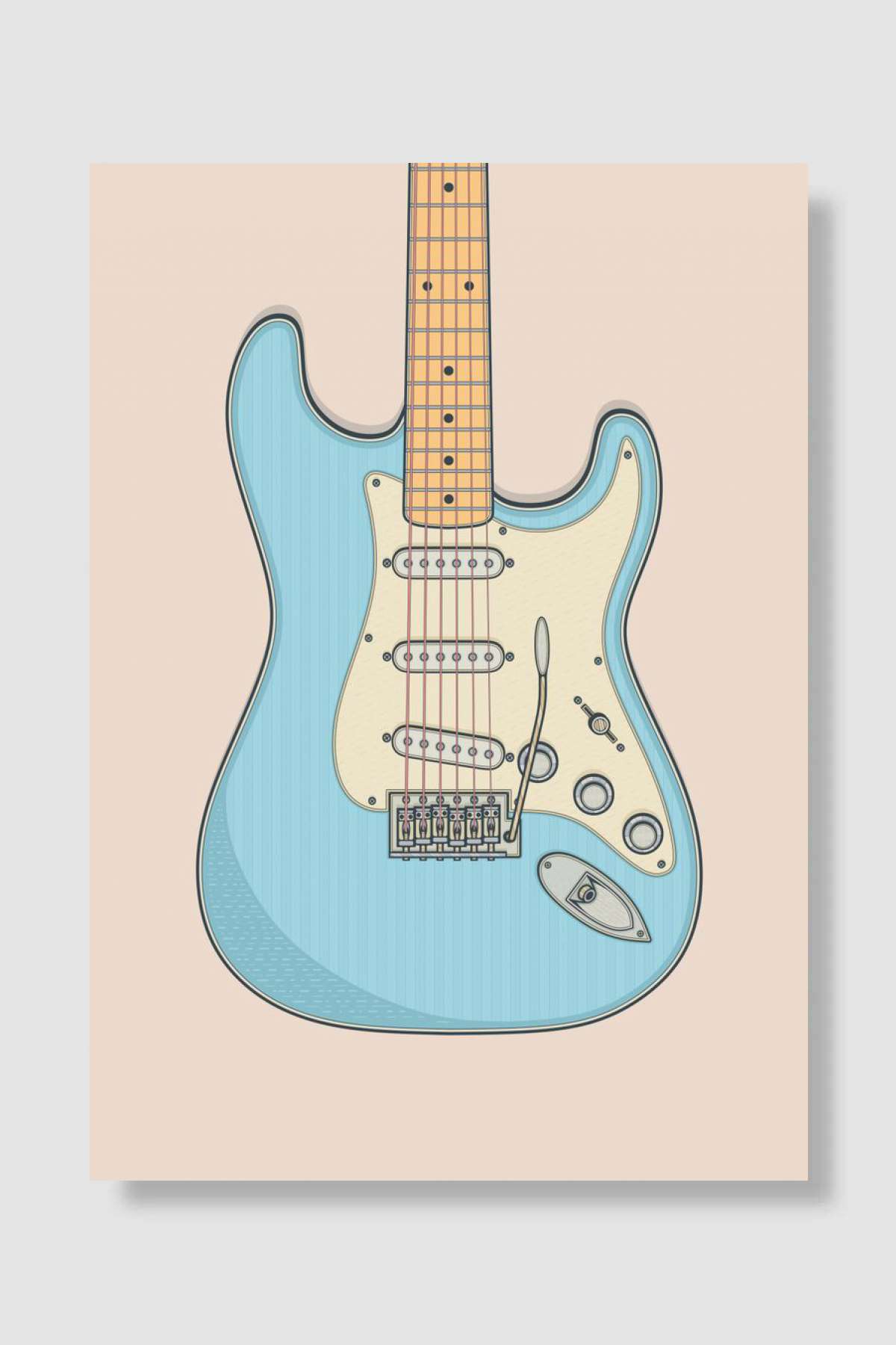 Daphne Blue Strat Müzik Poster Çerçevesiz Yüksek Kalite Müzik Afiş Duvar Poster