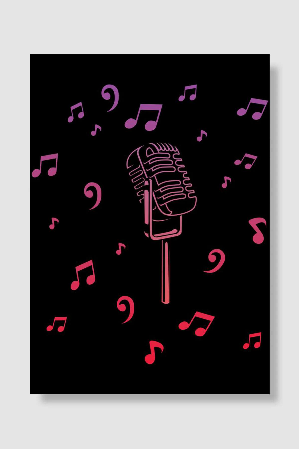 Music Microphone Müzik Poster Çerçevesiz Yüksek Kalite Müzik Afiş Duvar Poster