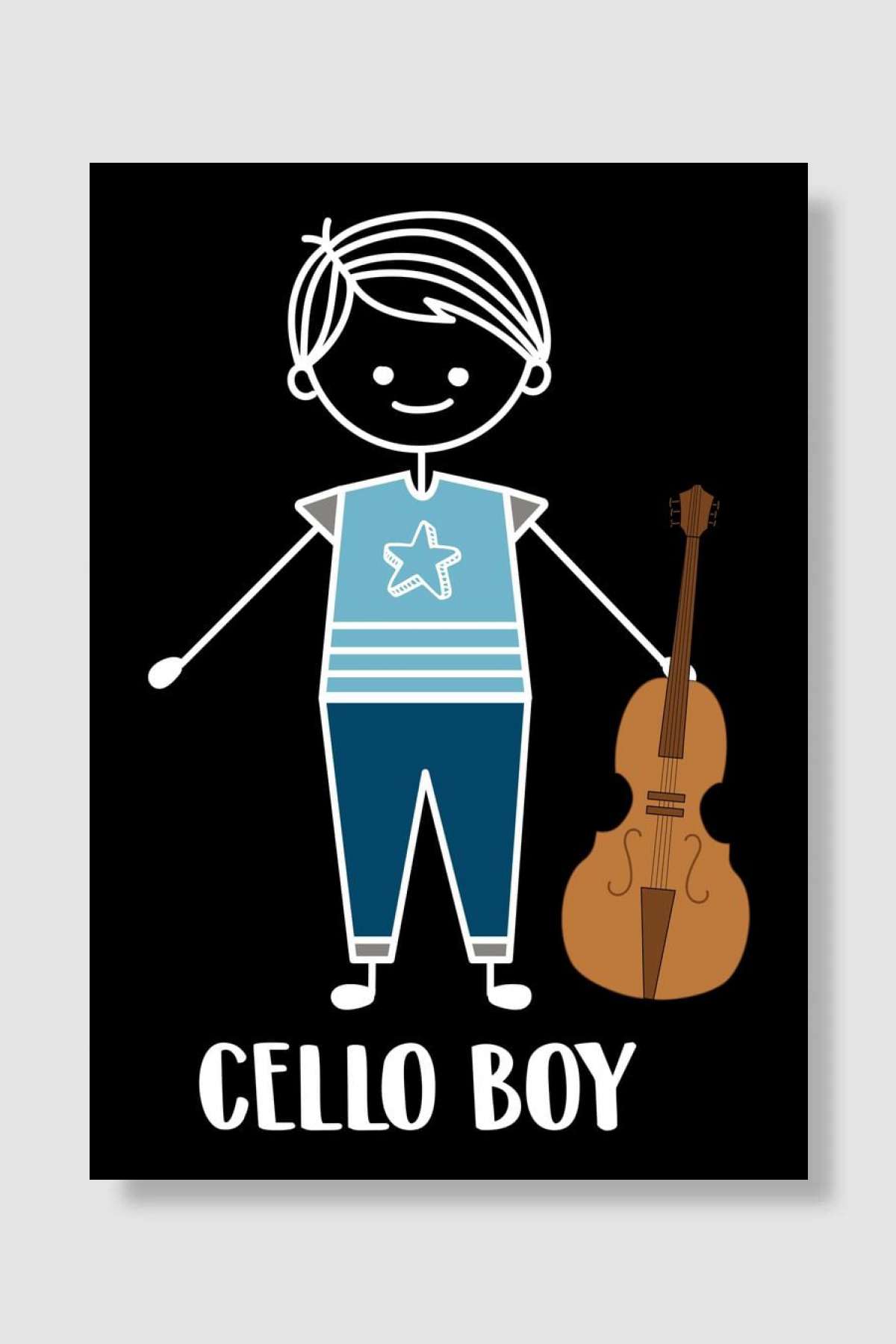 Cello Cellist Violoncello Müzik Poster Çerçevesiz Yüksek Kalite Müzik Afiş Duvar Poster