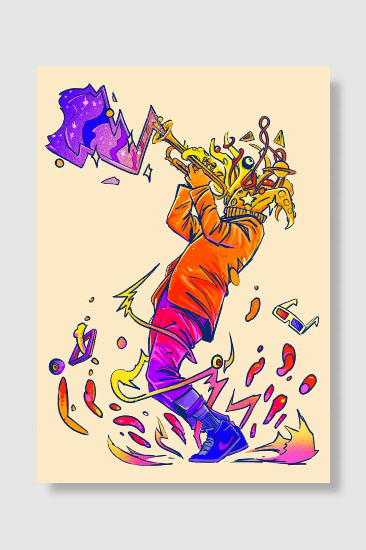 Psychedelic Jazz Müzik Poster Çerçevesiz Yüksek Kalite Müzik Afiş Duvar Poster