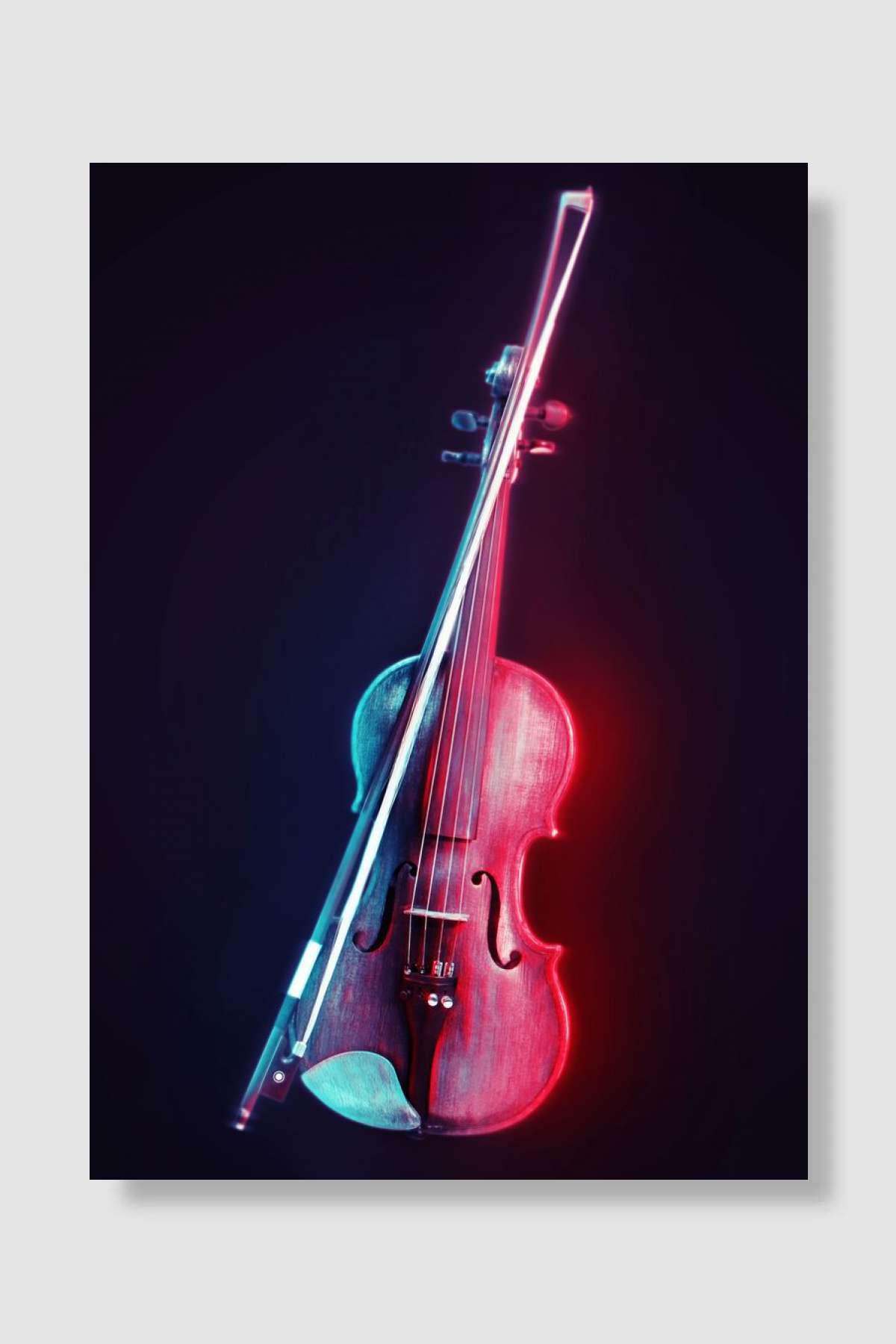 Neon Violin 2 Müzik Poster Çerçevesiz Yüksek Kalite Müzik Afiş Duvar Poster