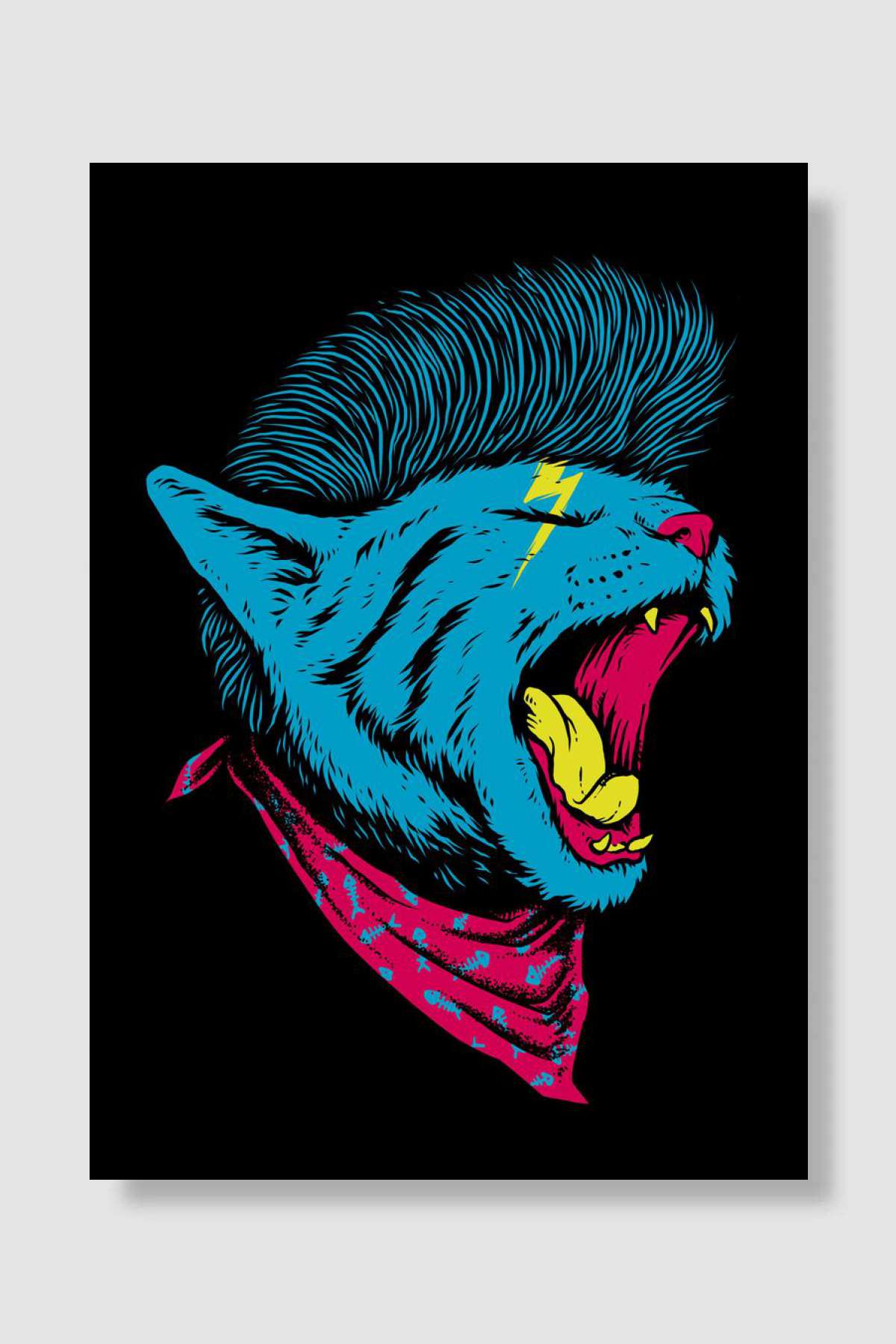 Cat Punk Müzik Poster Çerçevesiz Yüksek Kalite Müzik Afiş Duvar Poster