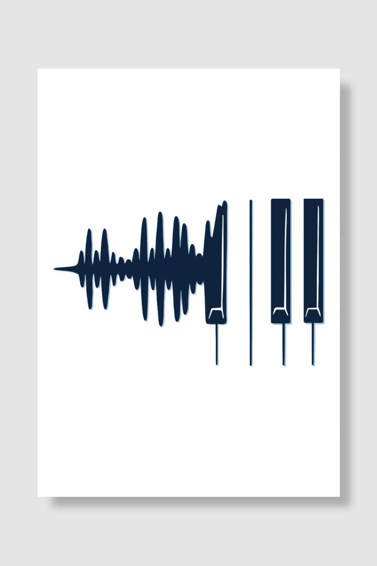 Piano Soundwaves Müzik Poster Çerçevesiz Yüksek Kalite Müzik Afiş Duvar Poster - En İyi Fiyatlarla