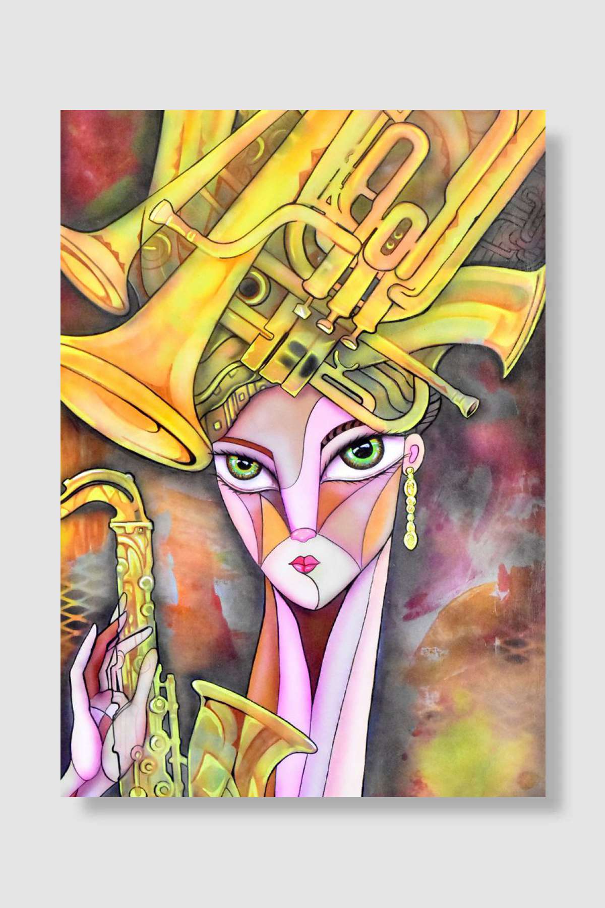 Music girl Müzik Poster Çerçevesiz Yüksek Kalite Müzik Afiş Duvar Poster