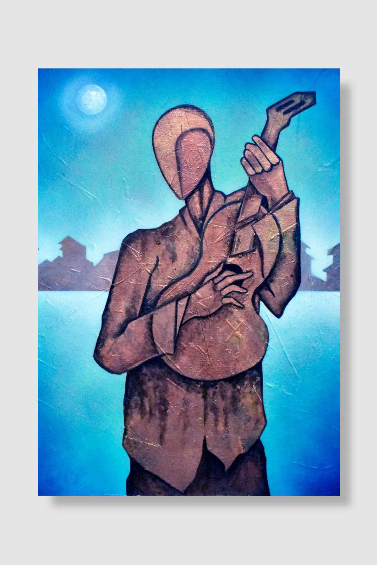 Blues guitar man Müzik Poster Çerçevesiz Yüksek Kalite Müzik Afiş Duvar Poster