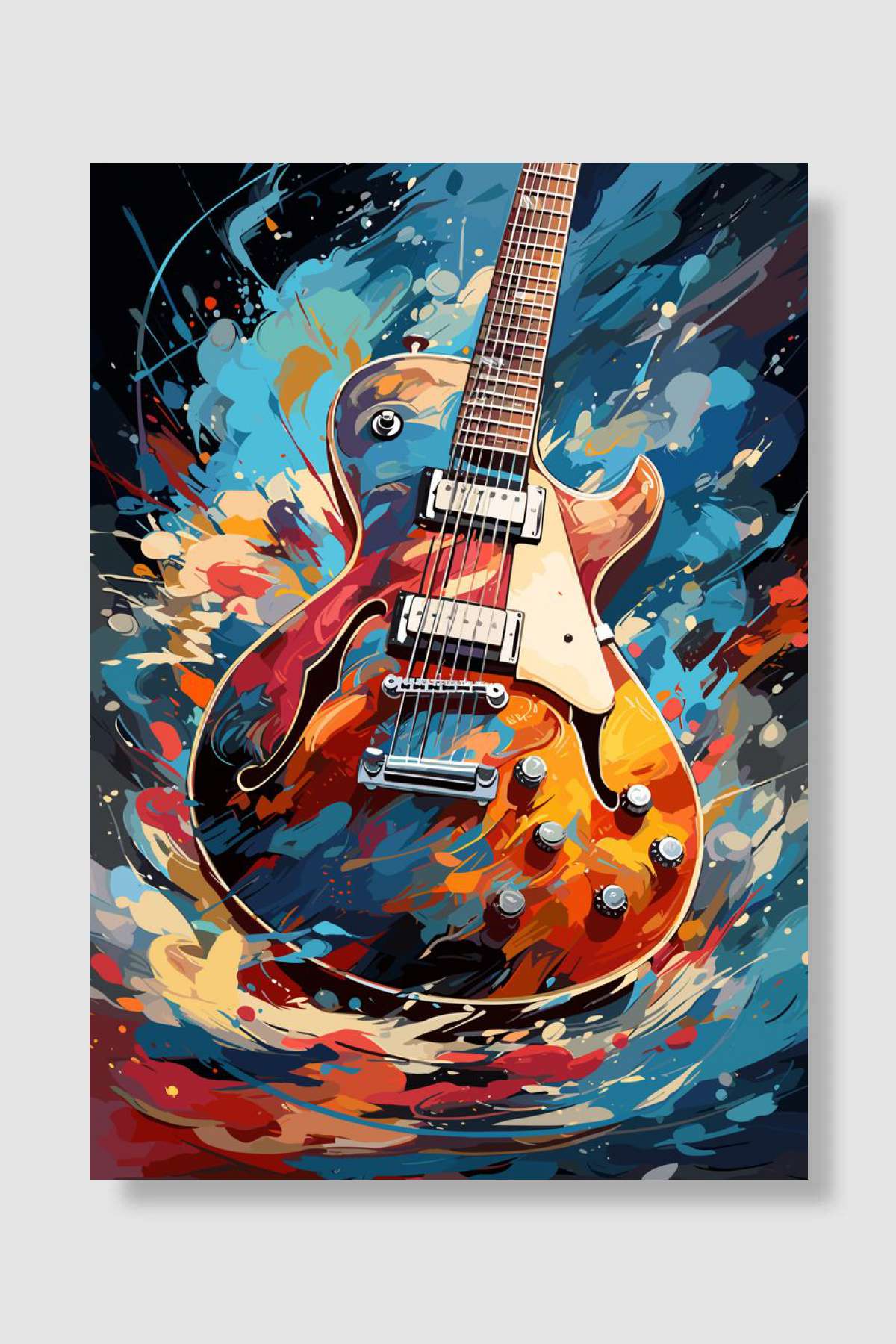Electric Guitar Velocity Müzik Poster Çerçevesiz Yüksek Kalite Müzik Afiş Duvar Poster