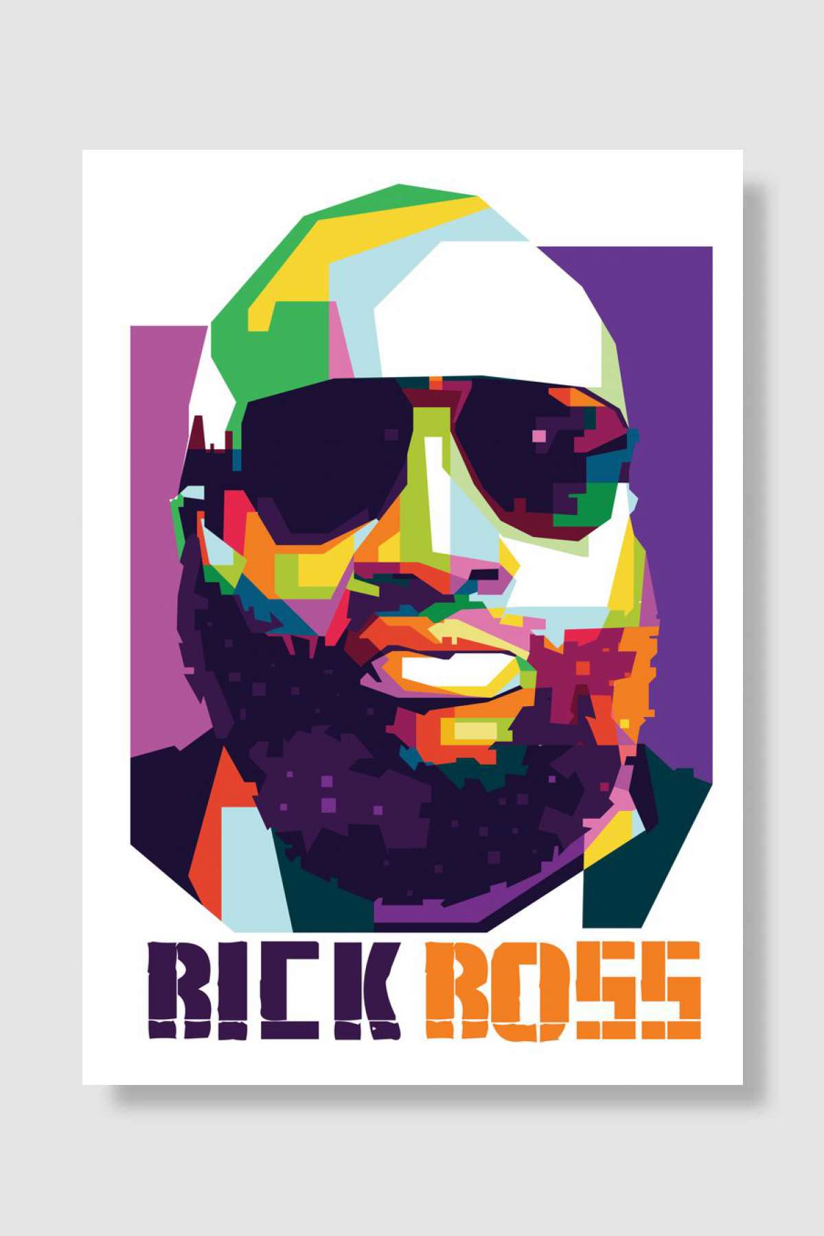 Rick Ross Portrait Müzik Poster Çerçevesiz Yüksek Kalite Müzik Afiş Duvar Poster