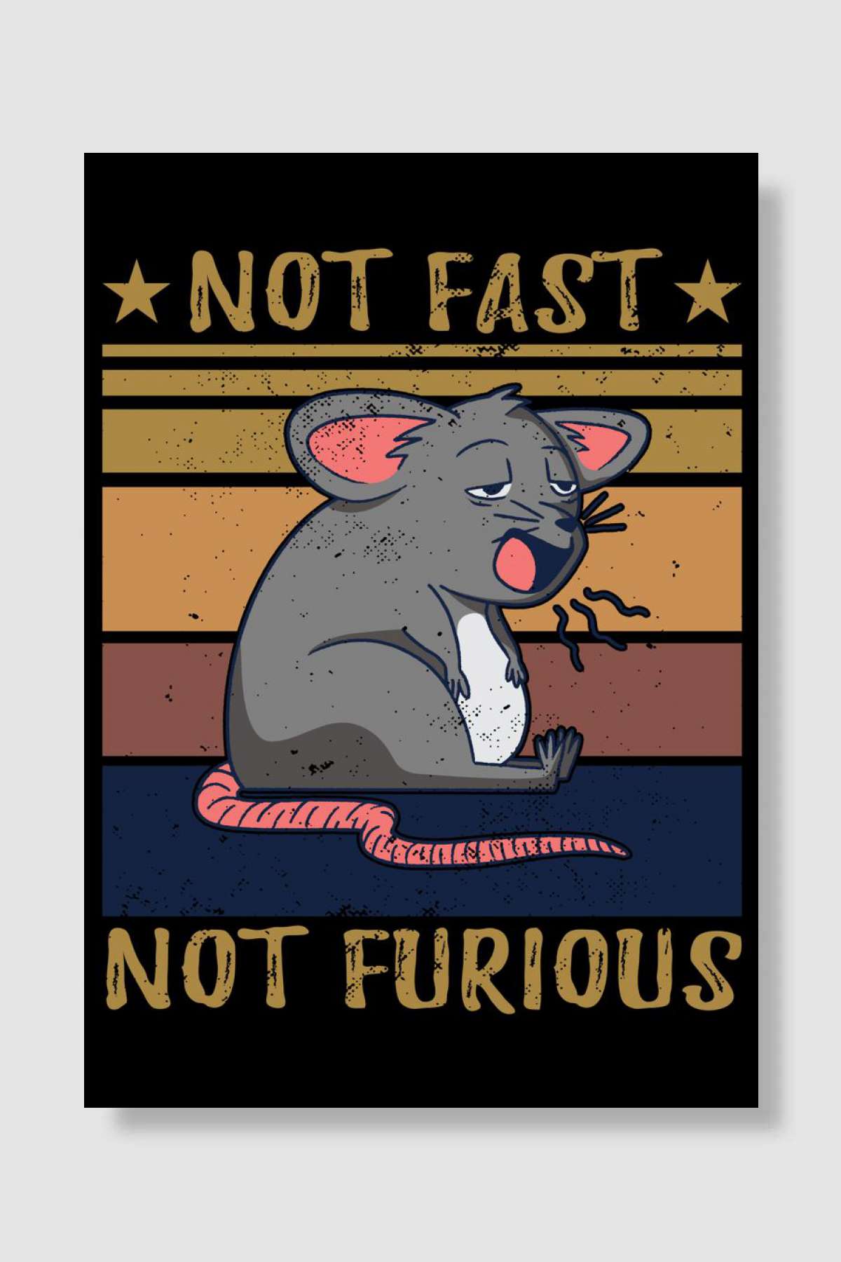 Not Fast Not Furious Mouse Müzik Poster Çerçevesiz Yüksek Kalite Müzik Afiş Duvar Poster