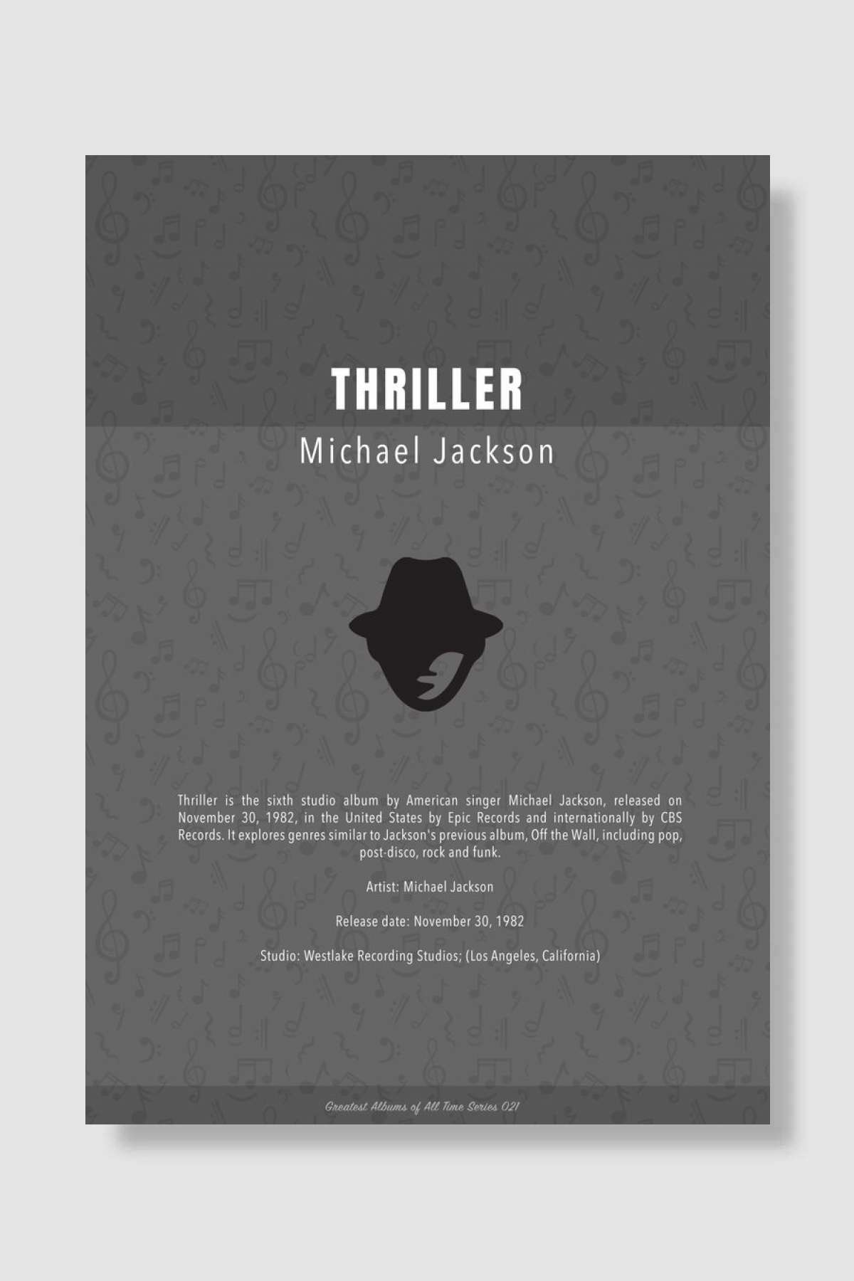 Thriller Michael Jackson Müzik Poster Çerçevesiz Yüksek Kalite Müzik Afiş Duvar Poster