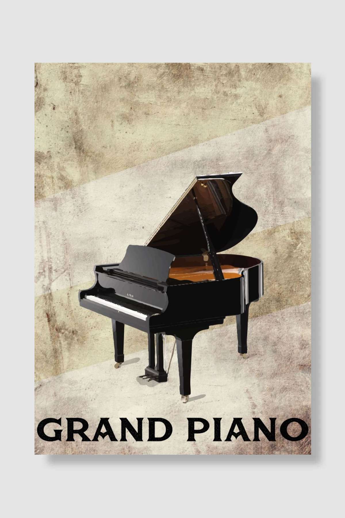 Vintage Grand Piano Poster Müzik Poster Çerçevesiz Yüksek Kalite Müzik Afiş Duvar Poster
