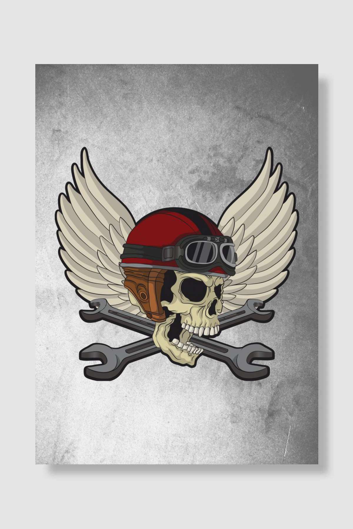 Skull with wrenches Müzik Poster Çerçevesiz Yüksek Kalite Müzik Afiş Duvar Poster