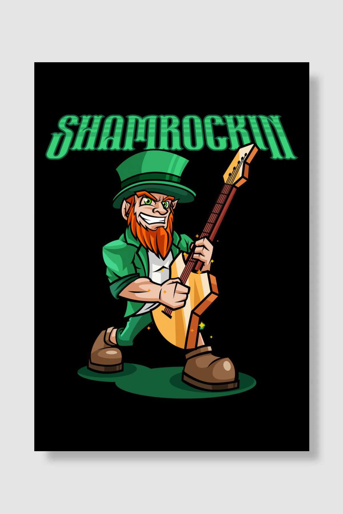 Heavy Metal Leprechaun Müzik Poster Çerçevesiz Yüksek Kalite Müzik Afiş Duvar Poster