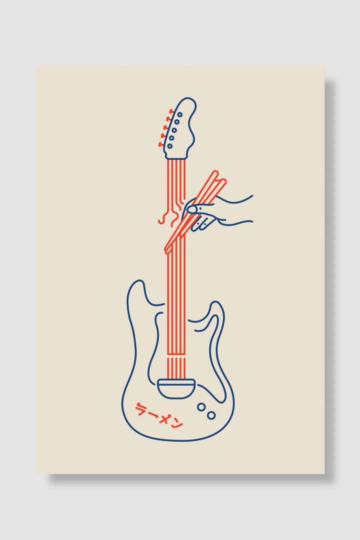 Guitar Ramen Müzik Poster Çerçevesiz Yüksek Kalite Müzik Afiş Duvar Poster