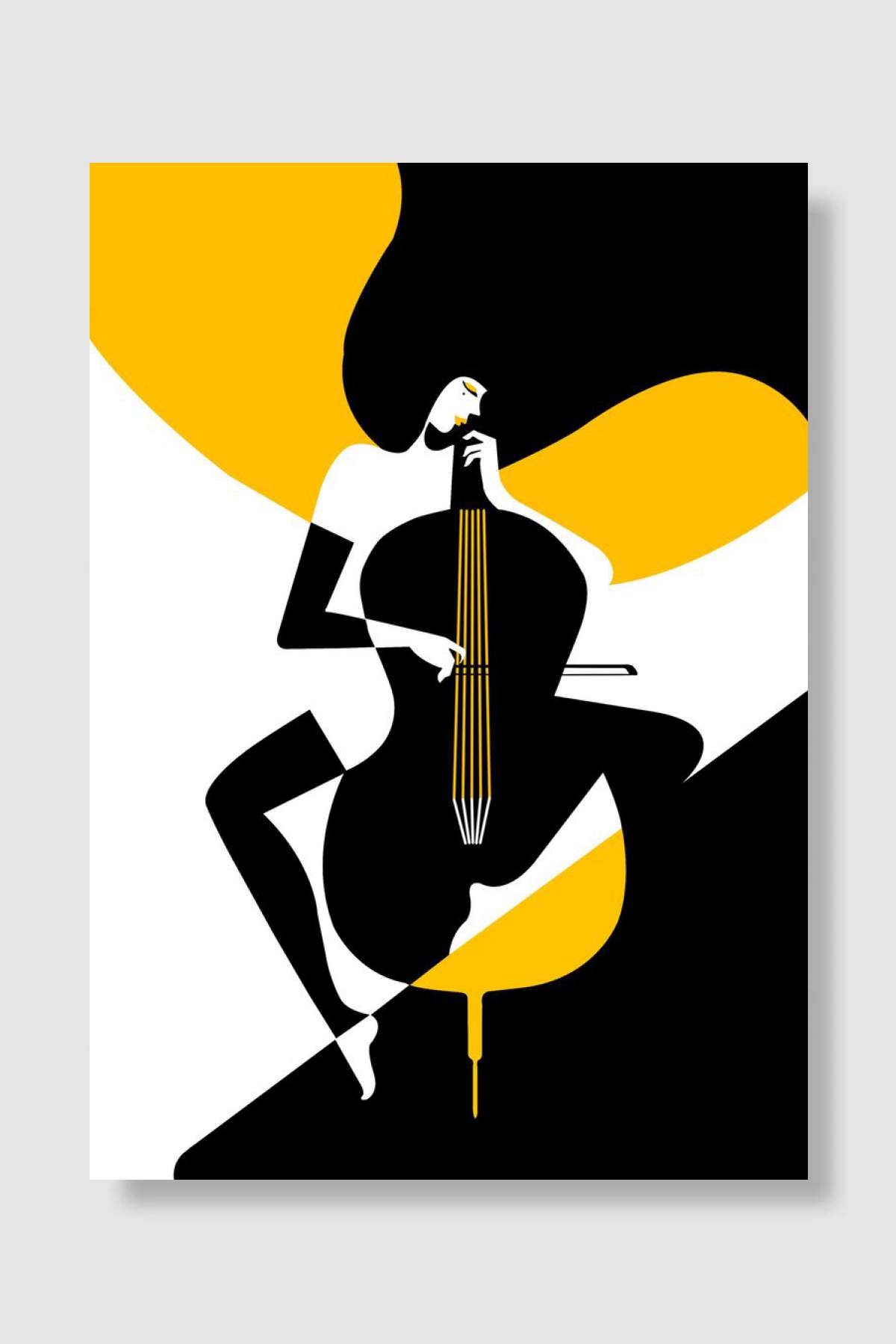 Girl And Guitar Müzik Poster Çerçevesiz Yüksek Kalite Müzik Afiş Duvar Poster