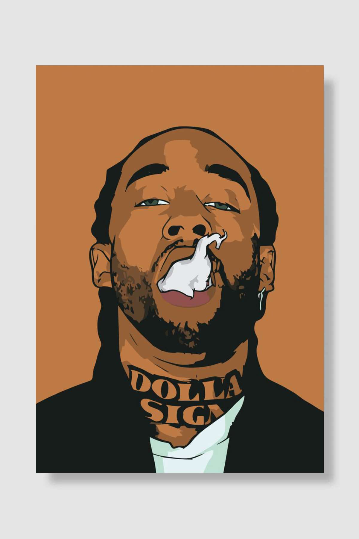 Kendrick Lamar Smoking Müzik Poster Çerçevesiz Yüksek Kalite Müzik Afiş Duvar Poster