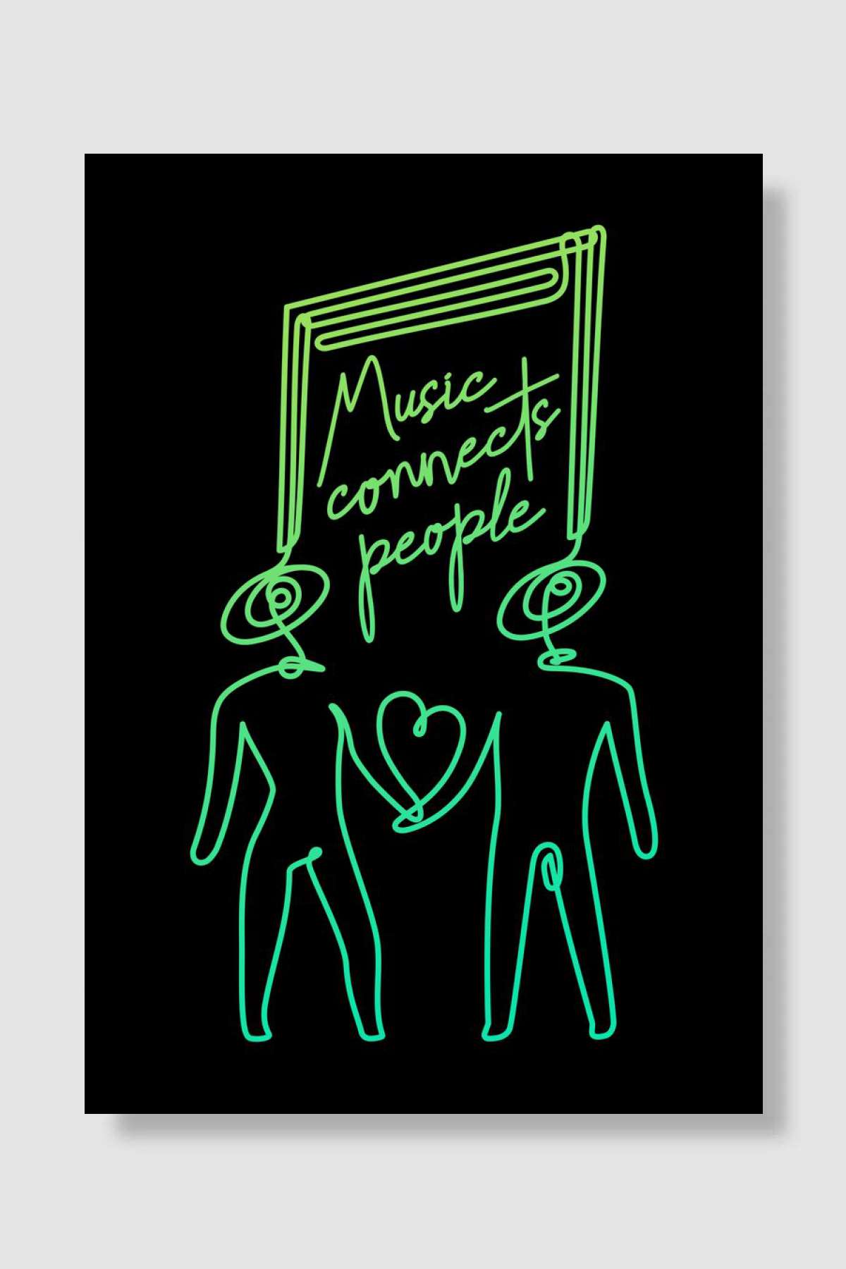 Music Connects People Müzik Poster Çerçevesiz Yüksek Kalite Müzik Afiş Duvar Poster