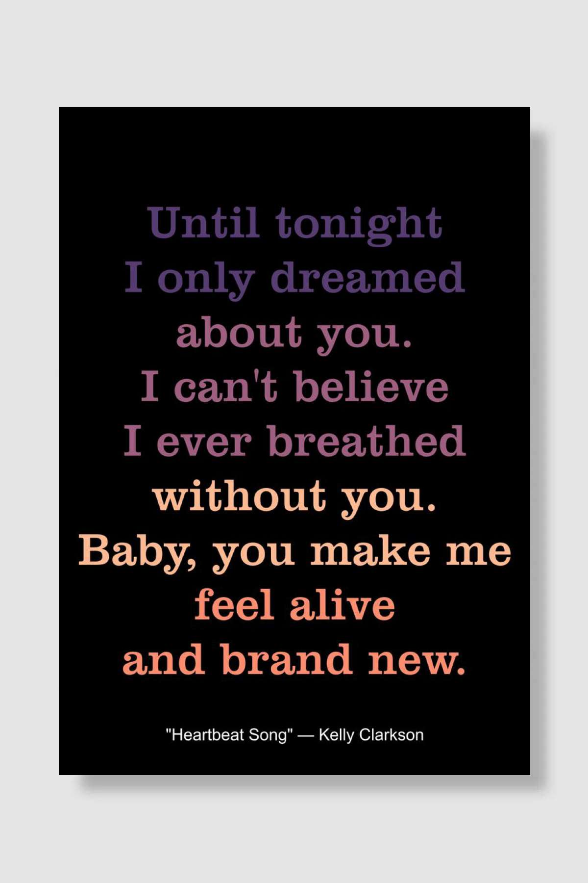 Until tonight I only Müzik Poster Çerçevesiz Yüksek Kalite Müzik Afiş Duvar Poster