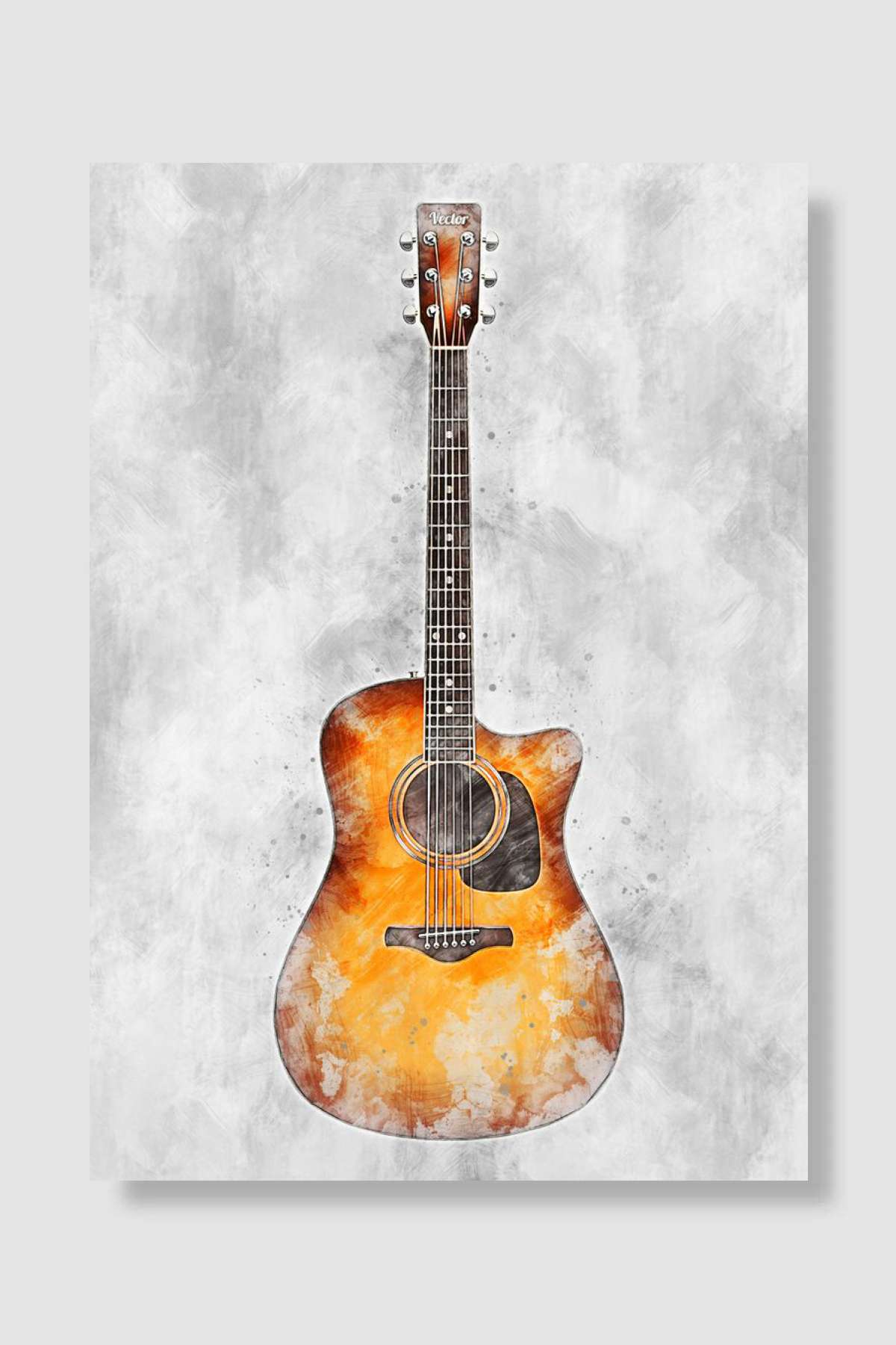 Guitar 2 Müzik Poster Çerçevesiz Yüksek Kalite Müzik Afiş Duvar Poster