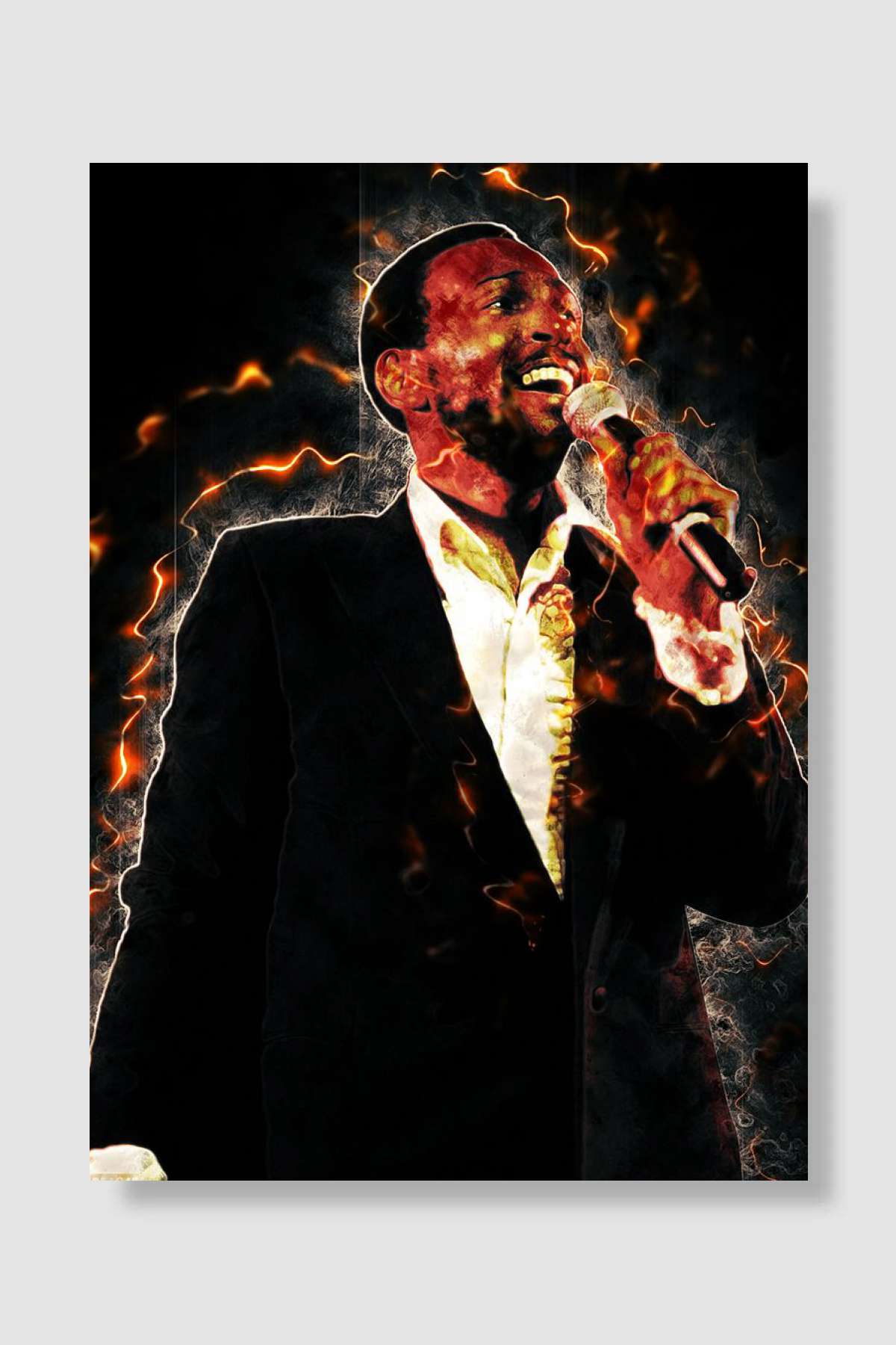 Marvin Gaye Müzik Poster Çerçevesiz Yüksek Kalite Müzik Afiş Duvar Poster