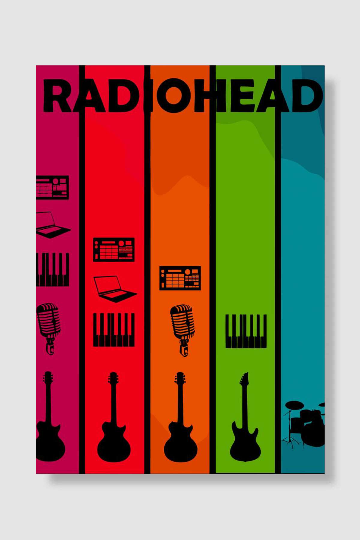 music illustration Müzik Poster Çerçevesiz Yüksek Kalite Müzik Afiş Duvar Poster