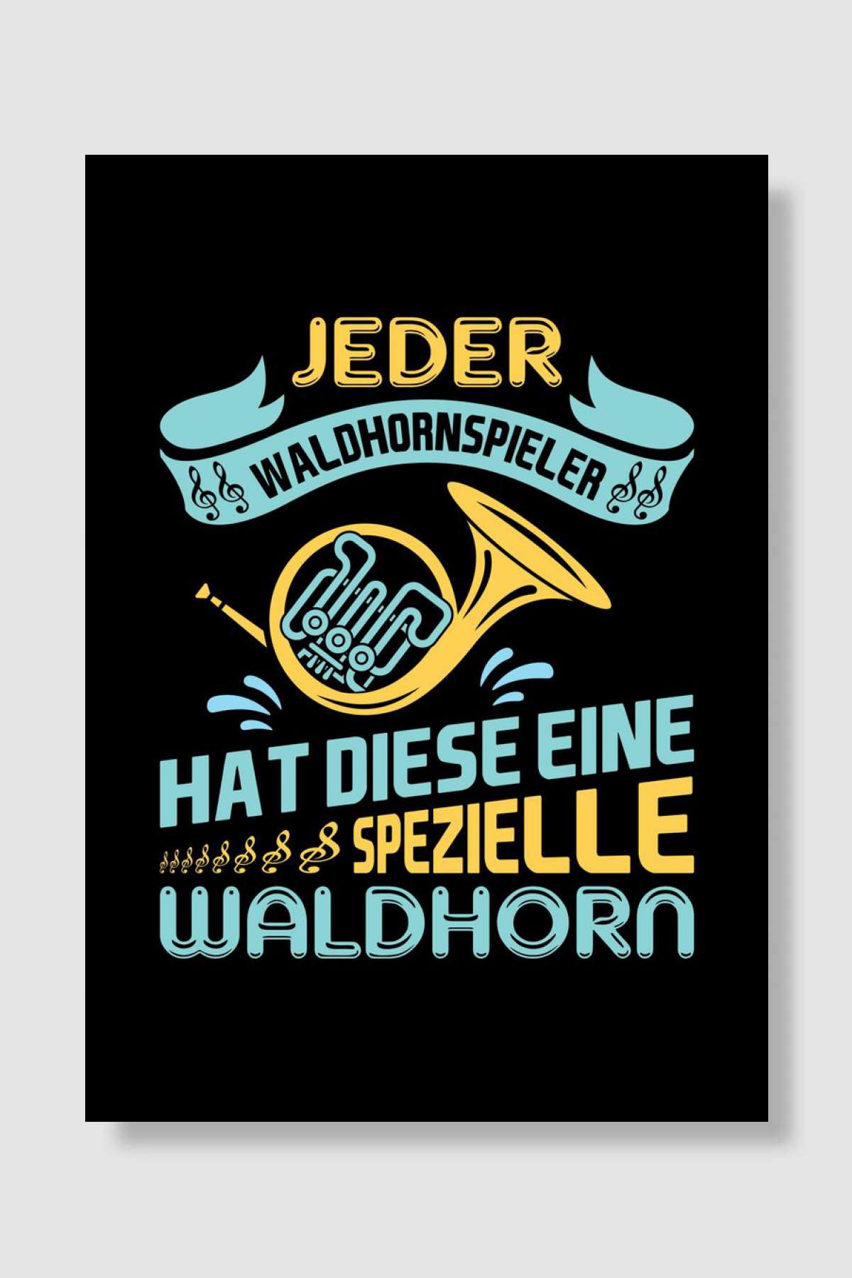French Horn German Müzik Poster Çerçevesiz Yüksek Kalite Müzik Afiş Duvar Poster
