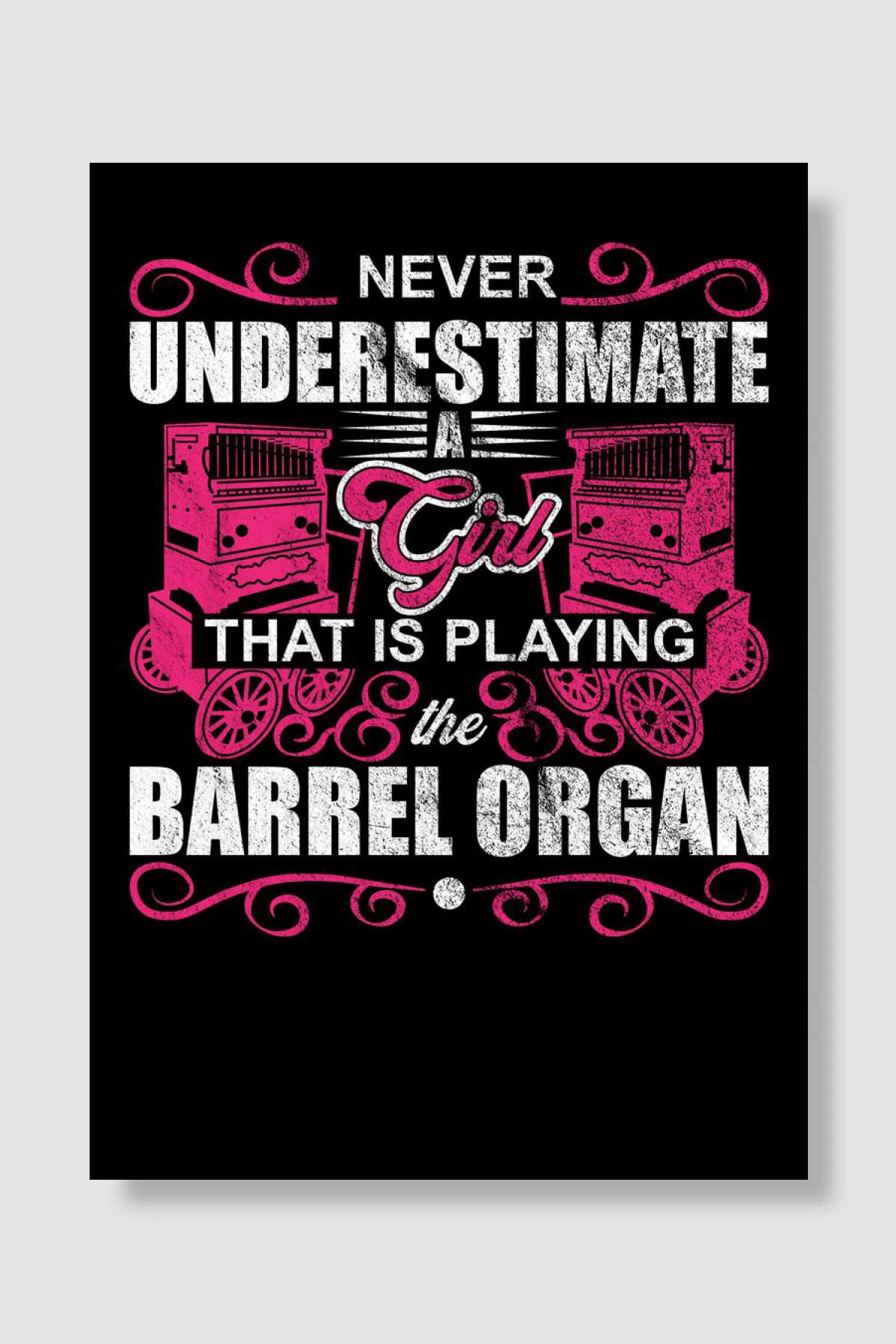 Barrel Organ Musician Müzik Poster Çerçevesiz Yüksek Kalite Müzik Afiş Duvar Poster