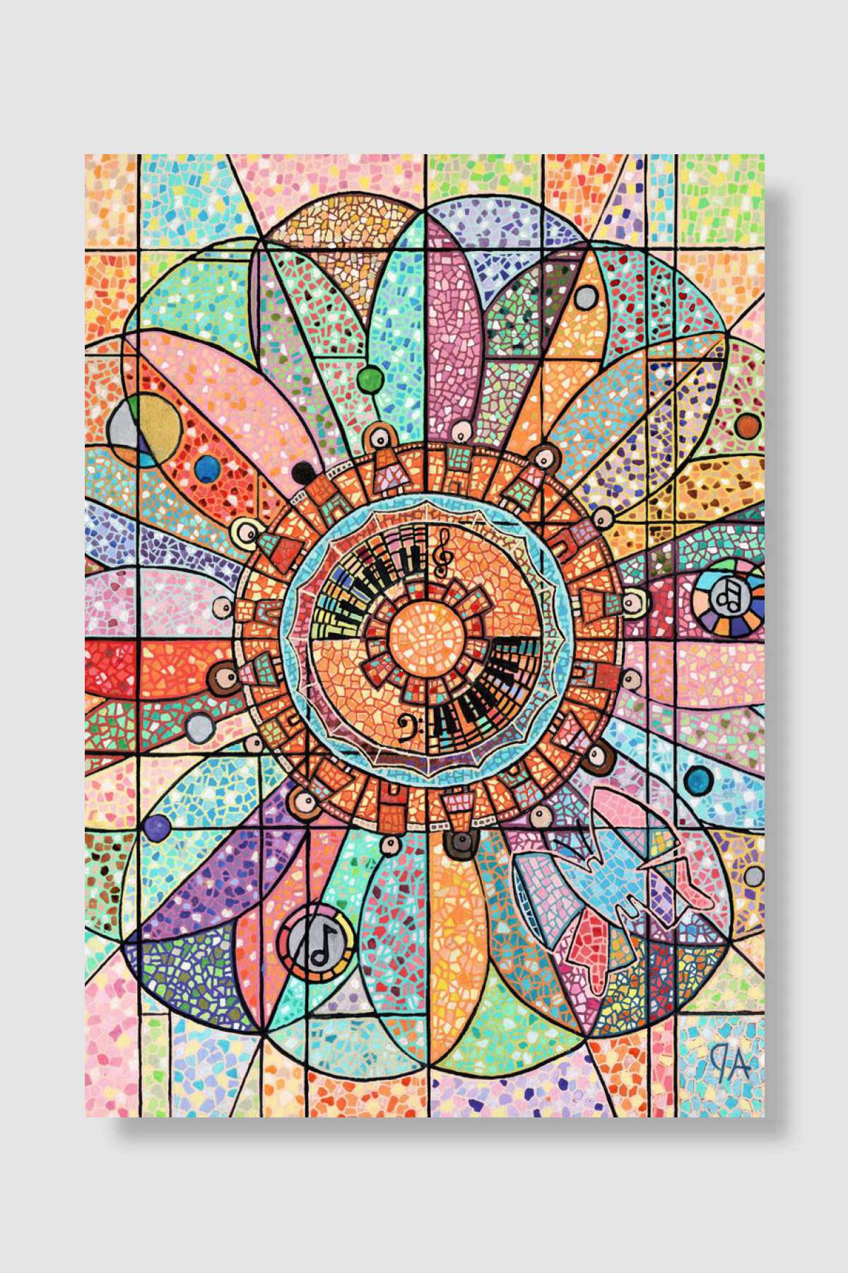 Flower Children Of Music Müzik Poster Çerçevesiz Yüksek Kalite Müzik Afiş Duvar Poster