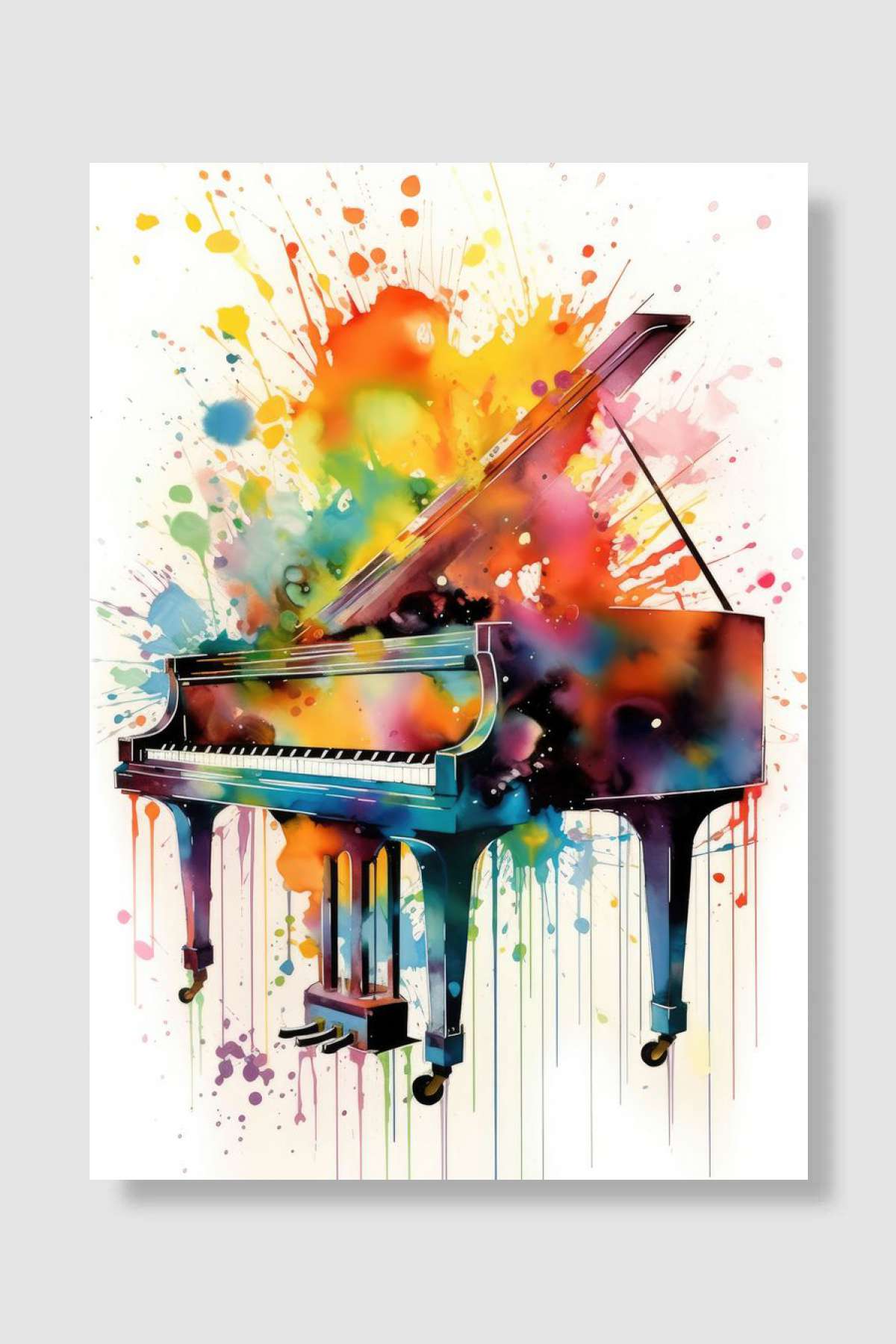 Piano Instrument Müzik Poster Çerçevesiz Yüksek Kalite Müzik Afiş Duvar Poster