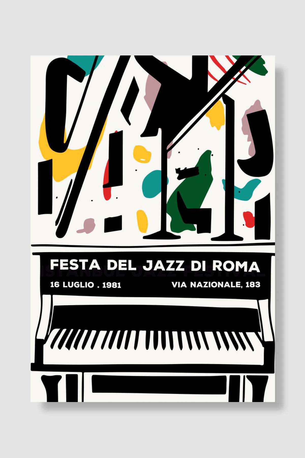 Rome Jazz Festival Poster Müzik Poster Çerçevesiz Yüksek Kalite Müzik Afiş Duvar Poster