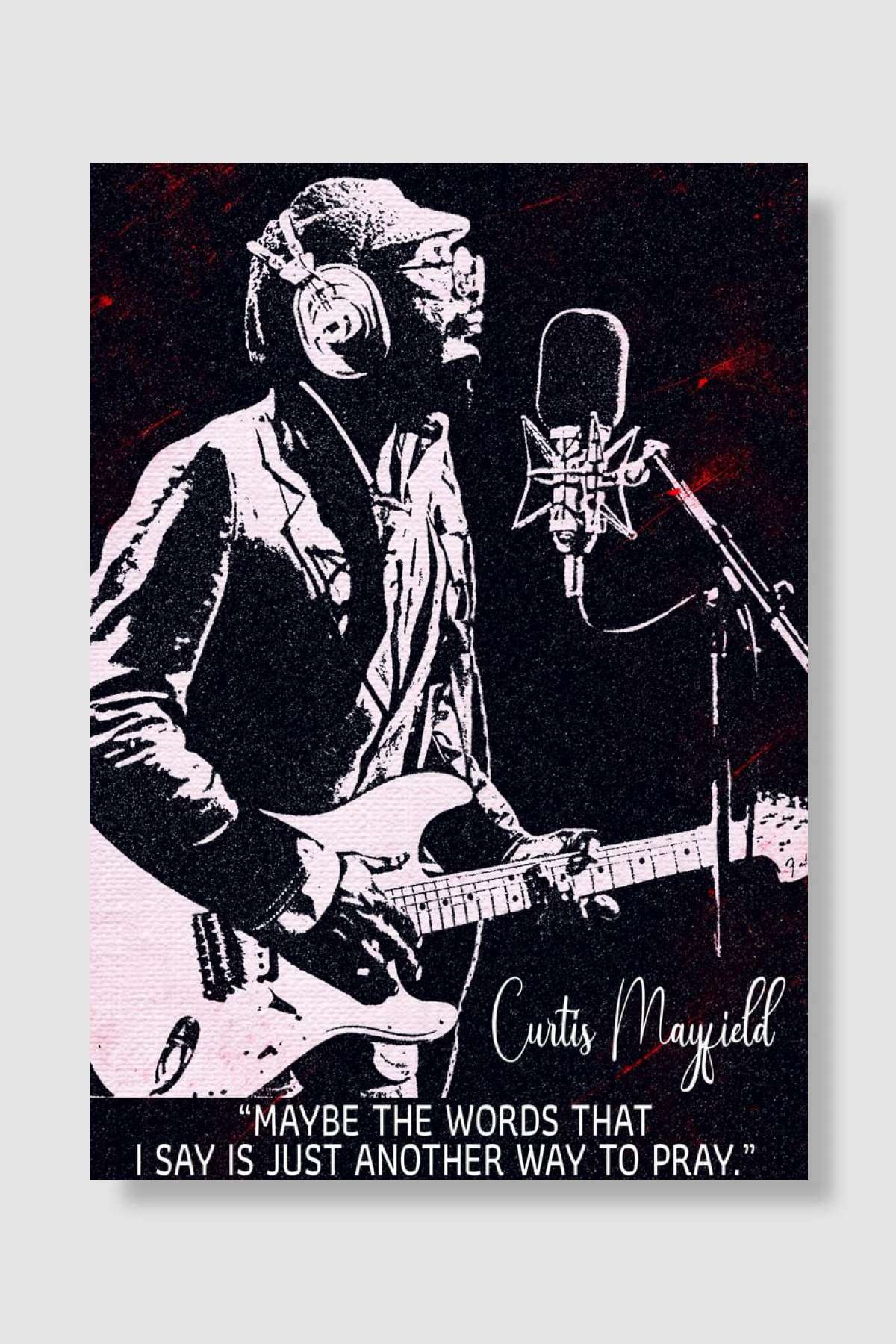 Curtis Mayfield Müzik Poster Çerçevesiz Yüksek Kalite Müzik Afiş Duvar Poster
