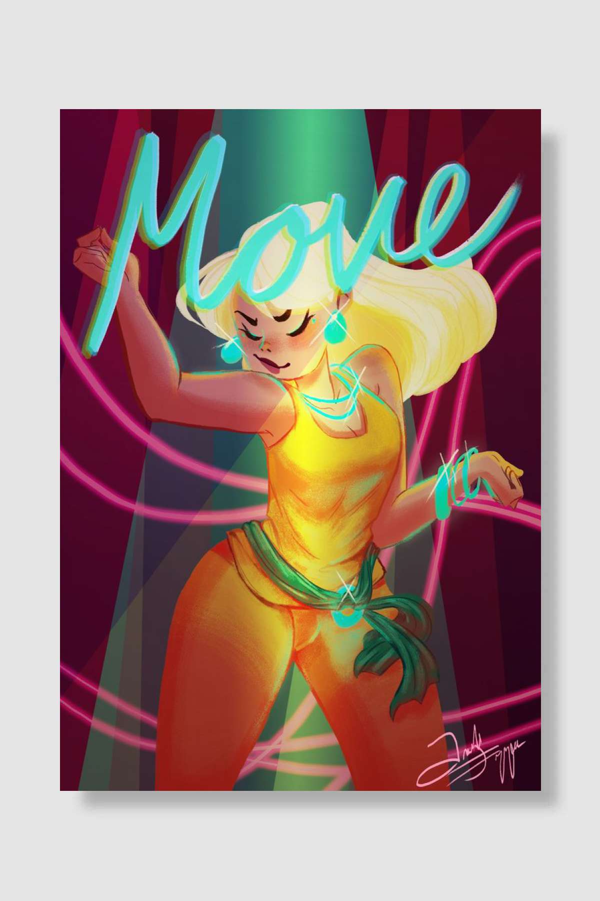 Move Müzik Poster Çerçevesiz Yüksek Kalite Müzik Afiş Duvar Poster