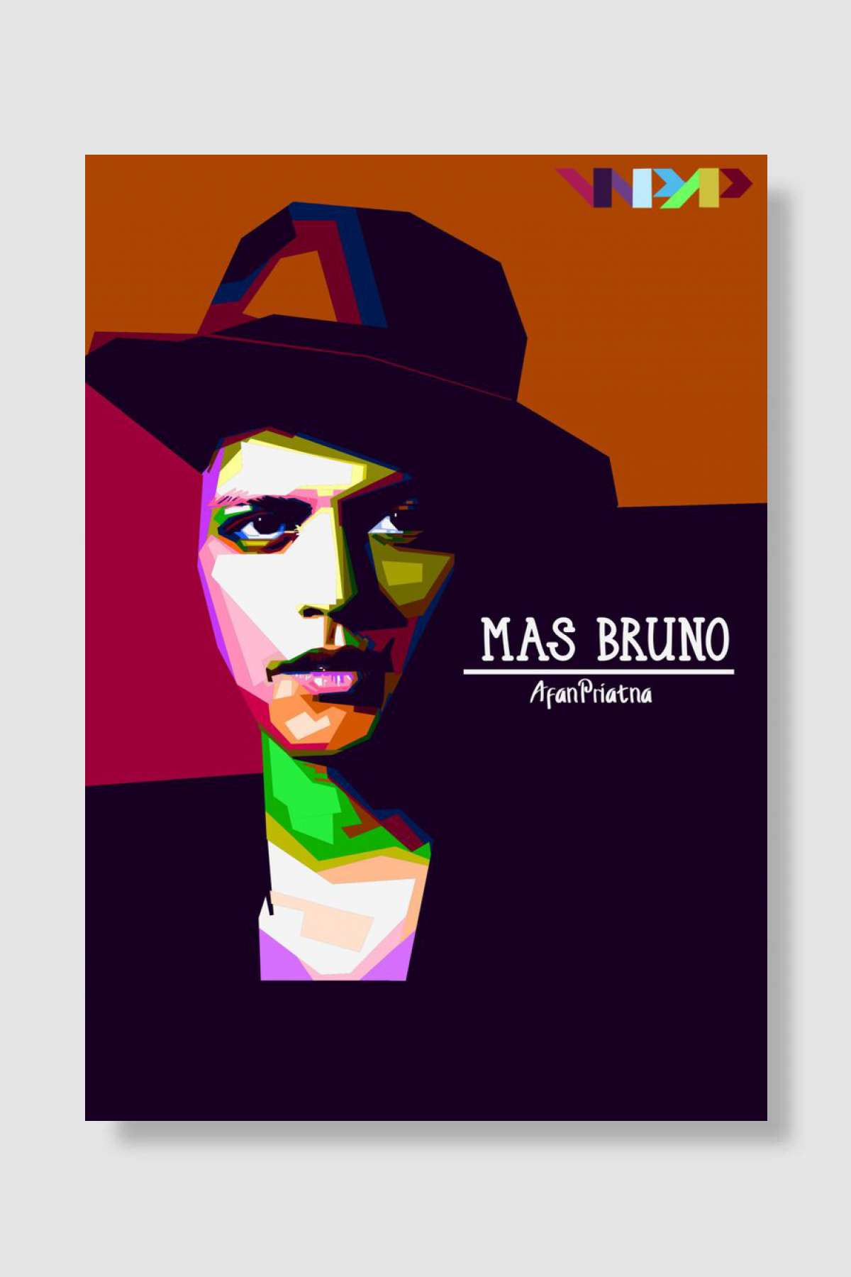 Bruno Mars In Wpap Müzik Poster Çerçevesiz Yüksek Kalite Müzik Afiş Duvar Poster