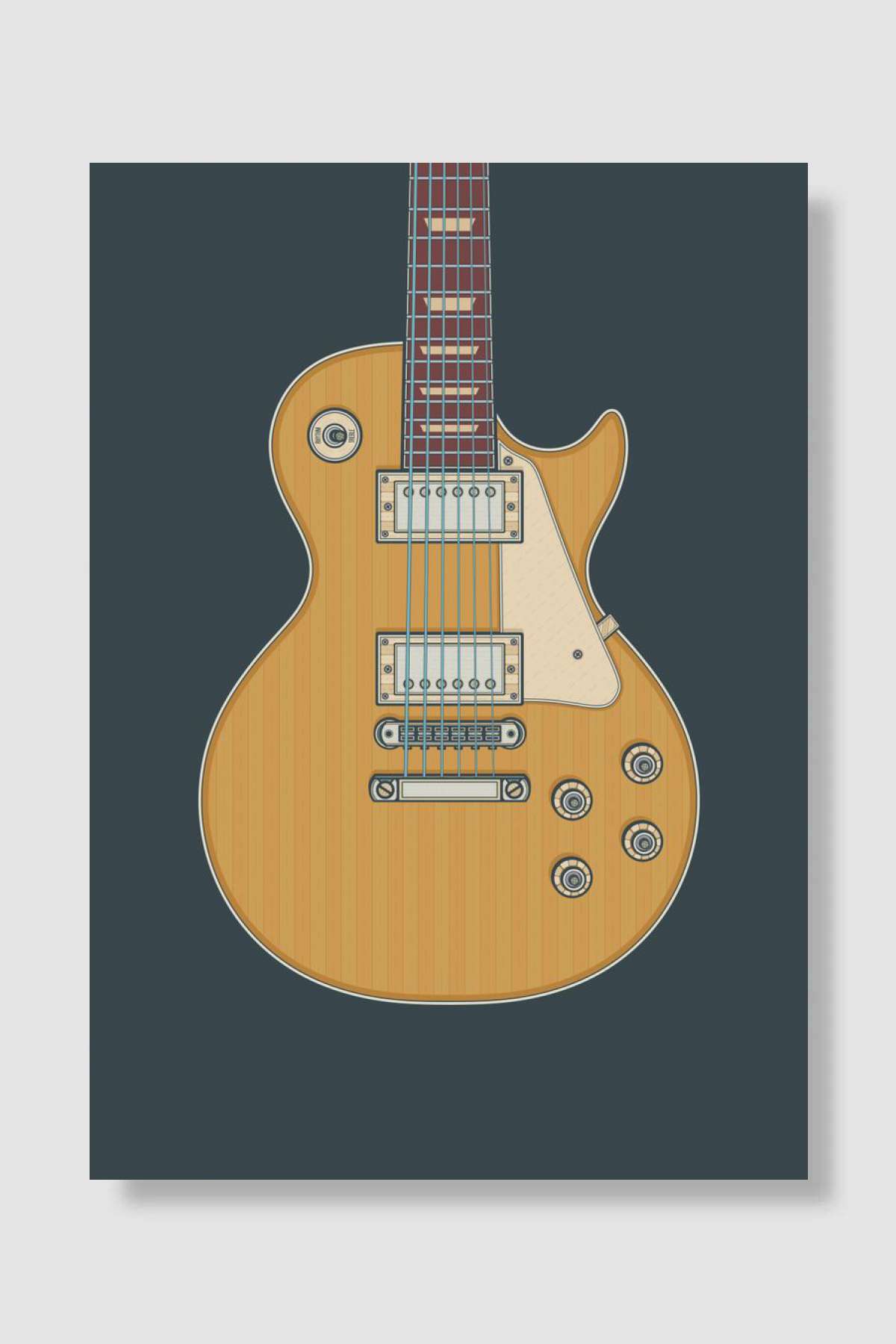 Gold Top Guitar Müzik Poster Çerçevesiz Yüksek Kalite Müzik Afiş Duvar Poster