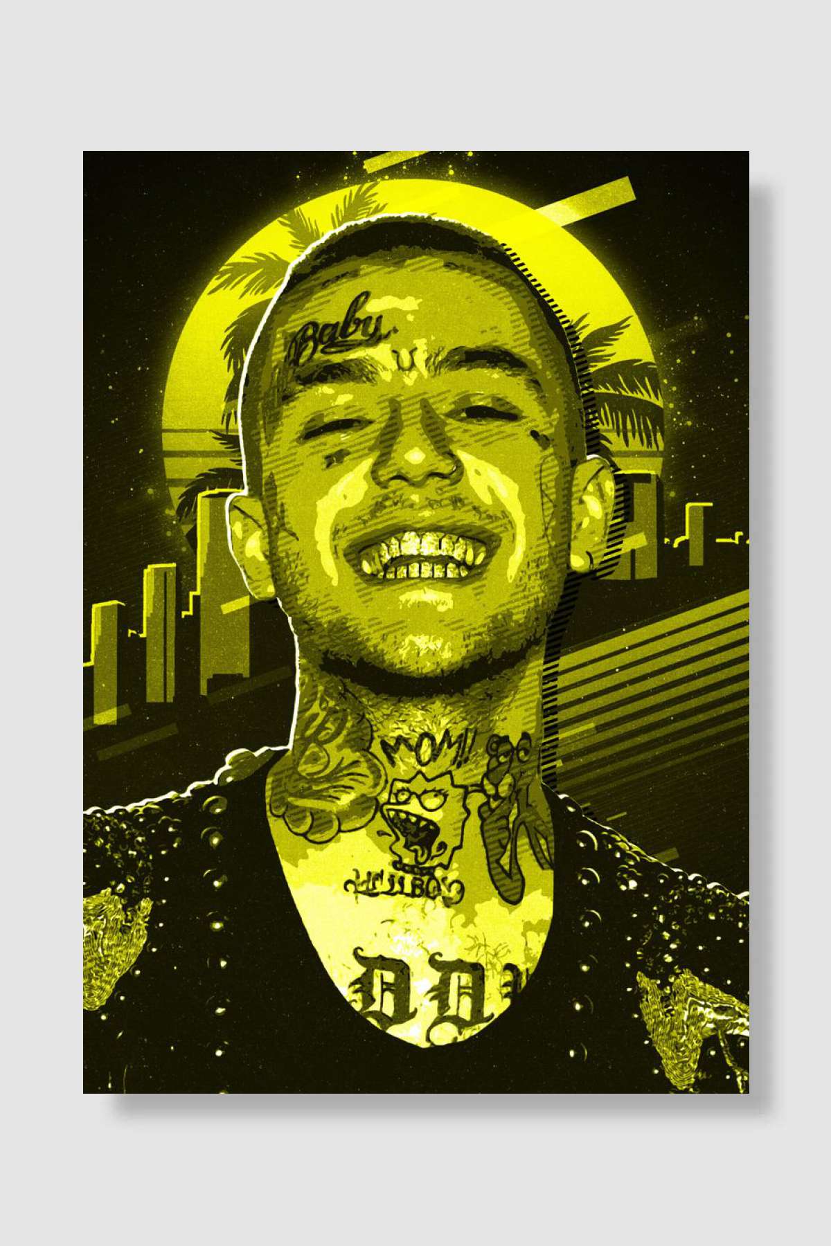 Lil Peep Yellow retro Müzik Poster Çerçevesiz Yüksek Kalite Müzik Afiş Duvar Poster