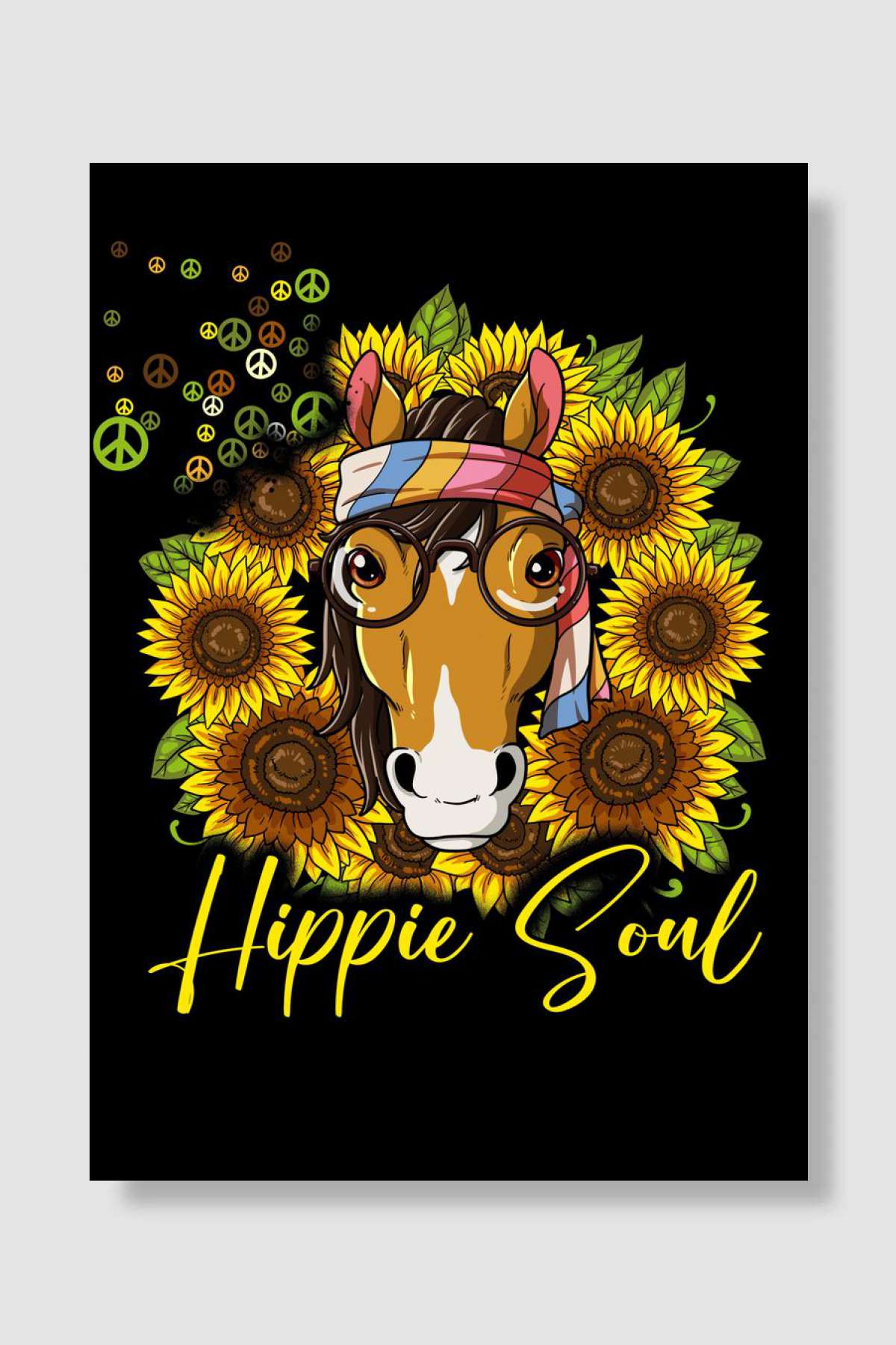 Hippie Soul Horse Müzik Poster Çerçevesiz Yüksek Kalite Müzik Afiş Duvar Poster