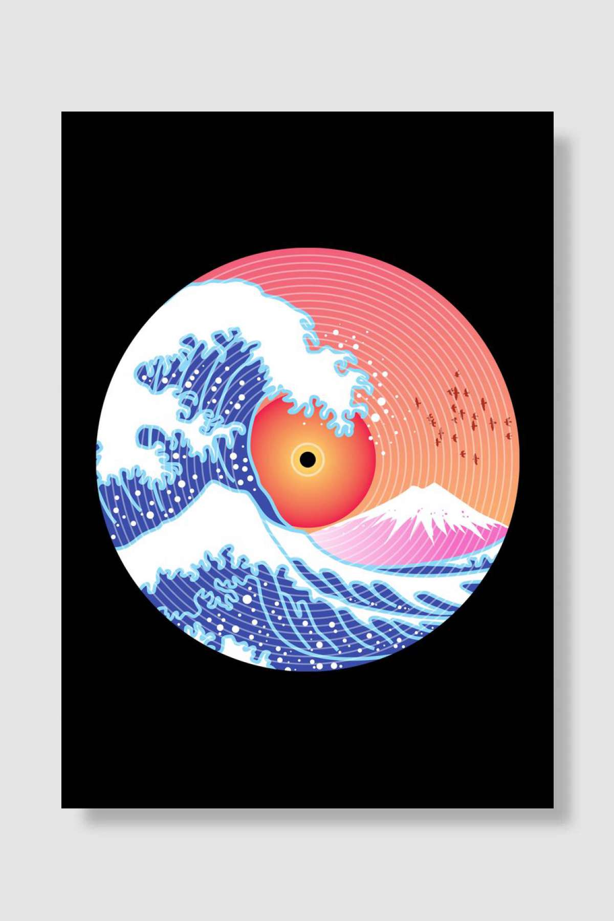 Record the Waves 2 Müzik Poster Çerçevesiz Yüksek Kalite Müzik Afiş Duvar Poster