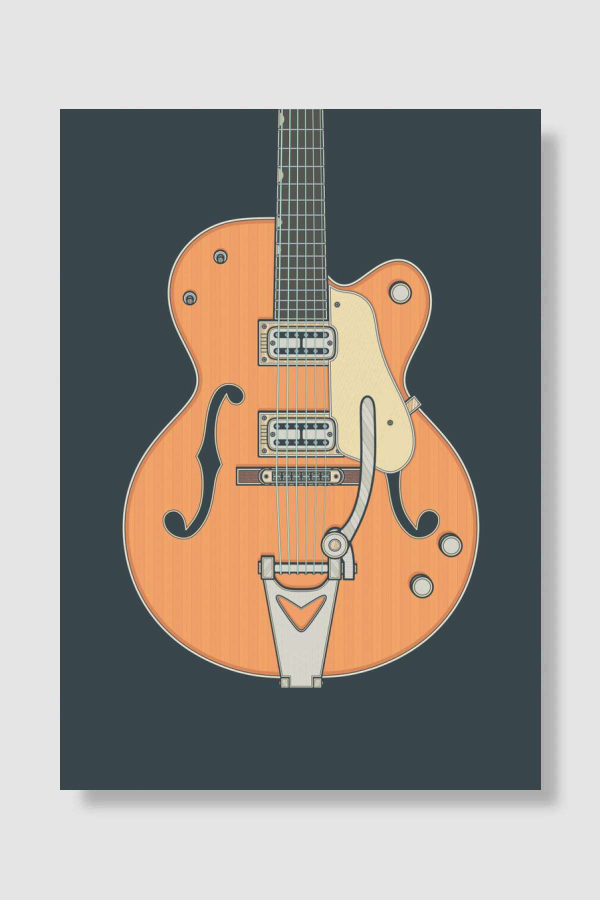 Rockabilly Guitar Müzik Poster Çerçevesiz Yüksek Kalite Müzik Afiş Duvar Poster
