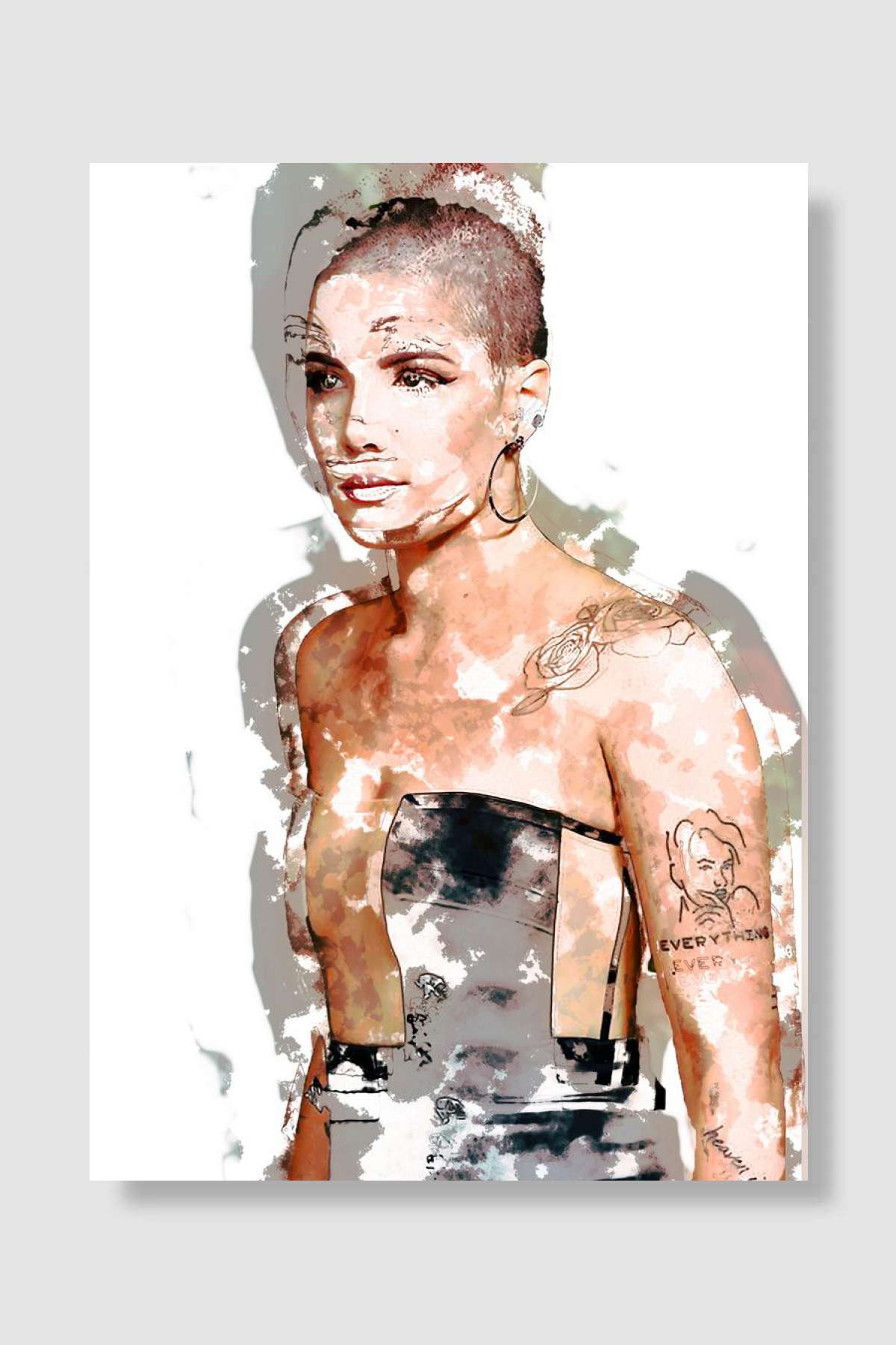 Halsey Müzik Poster Çerçevesiz Yüksek Kalite Müzik Afiş Duvar Poster