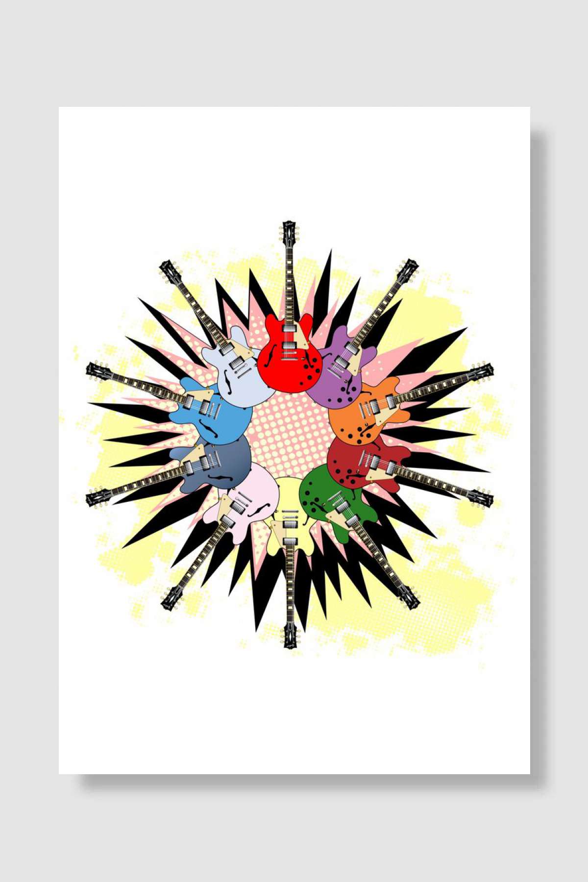 Solid Guirar Explosion Müzik Poster Çerçevesiz Yüksek Kalite Müzik Afiş Duvar Poster - En İyi Fiyatlarla