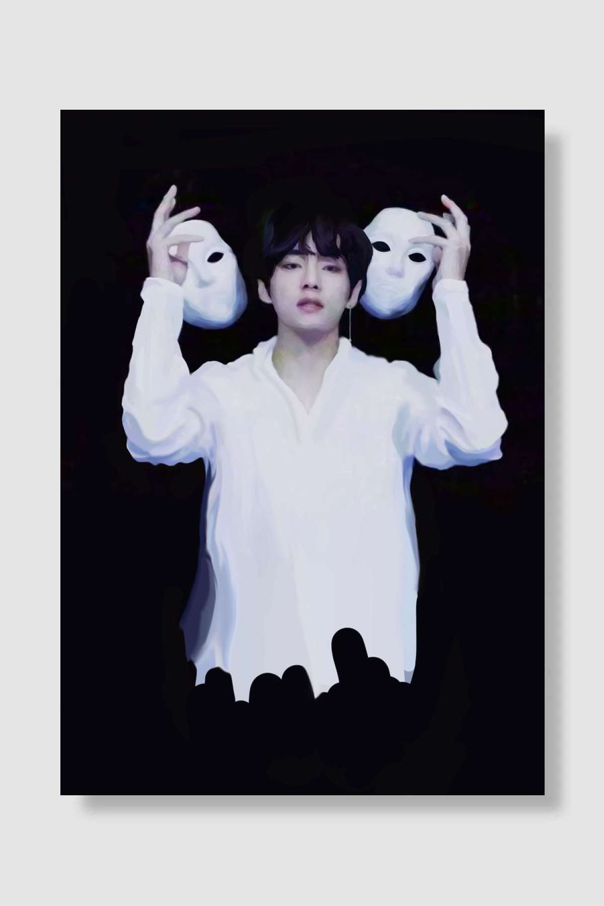Taehyung Of BTS Müzik Poster Çerçevesiz Yüksek Kalite Müzik Afiş Duvar Poster