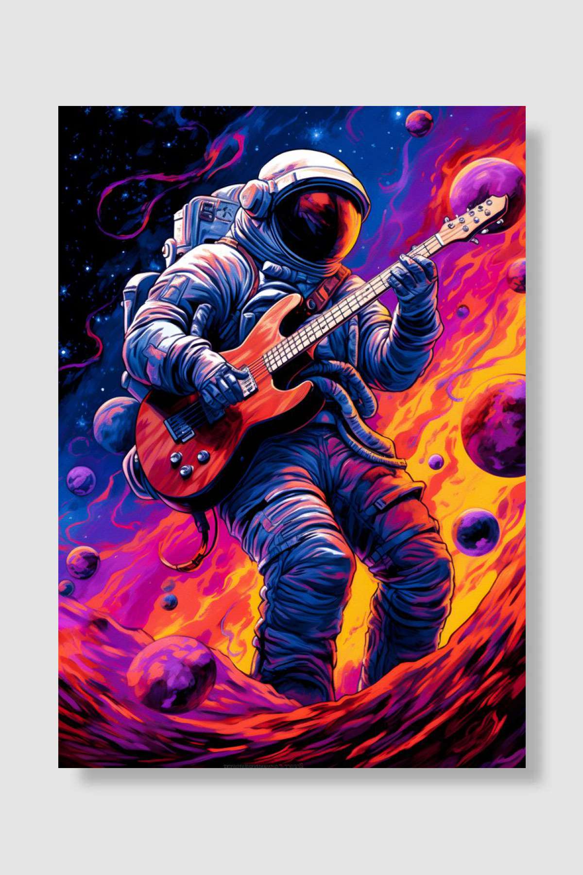 Astro playing guitars 2 Müzik Poster Çerçevesiz Yüksek Kalite Müzik Afiş Duvar Poster