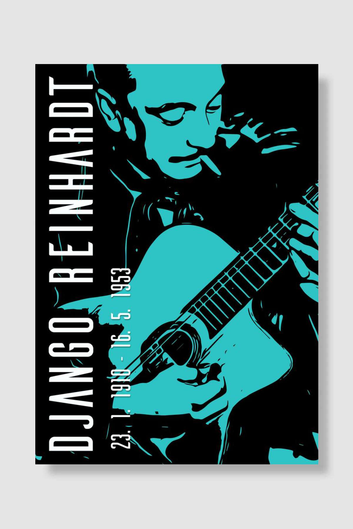Django Reinhardt Müzik Poster Çerçevesiz Yüksek Kalite Müzik Afiş Duvar Poster