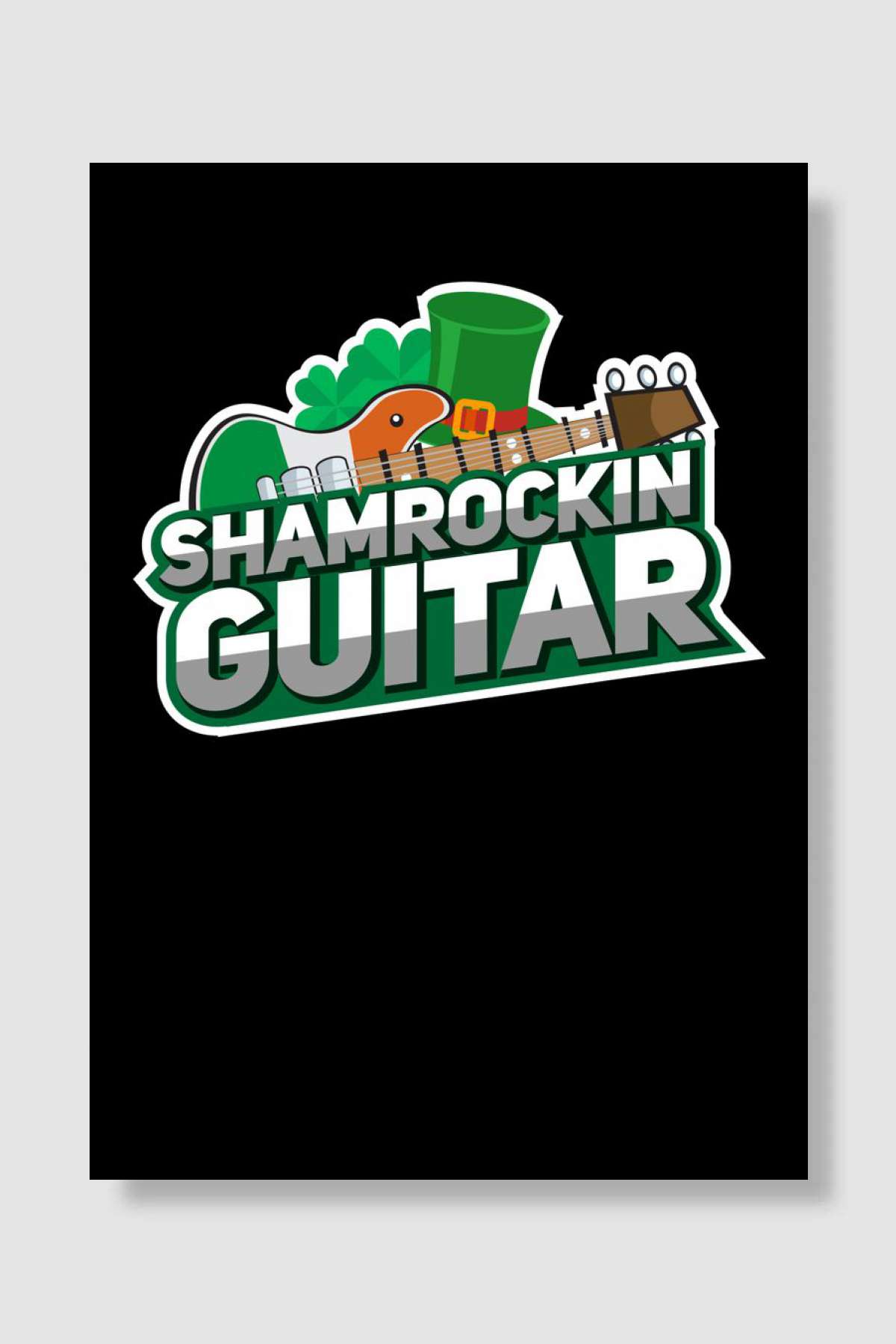 Shamrockin Guitar Müzik Poster Çerçevesiz Yüksek Kalite Müzik Afiş Duvar Poster