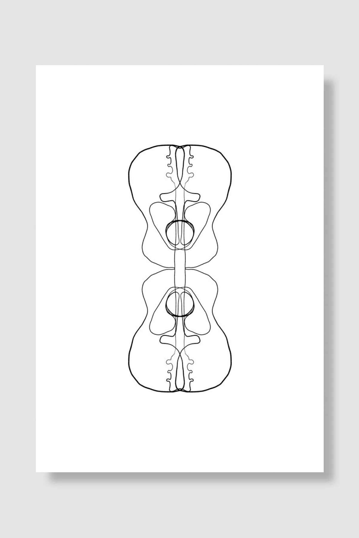 Abstract Guitar Mirror Müzik Poster Çerçevesiz Yüksek Kalite Müzik Afiş Duvar Poster
